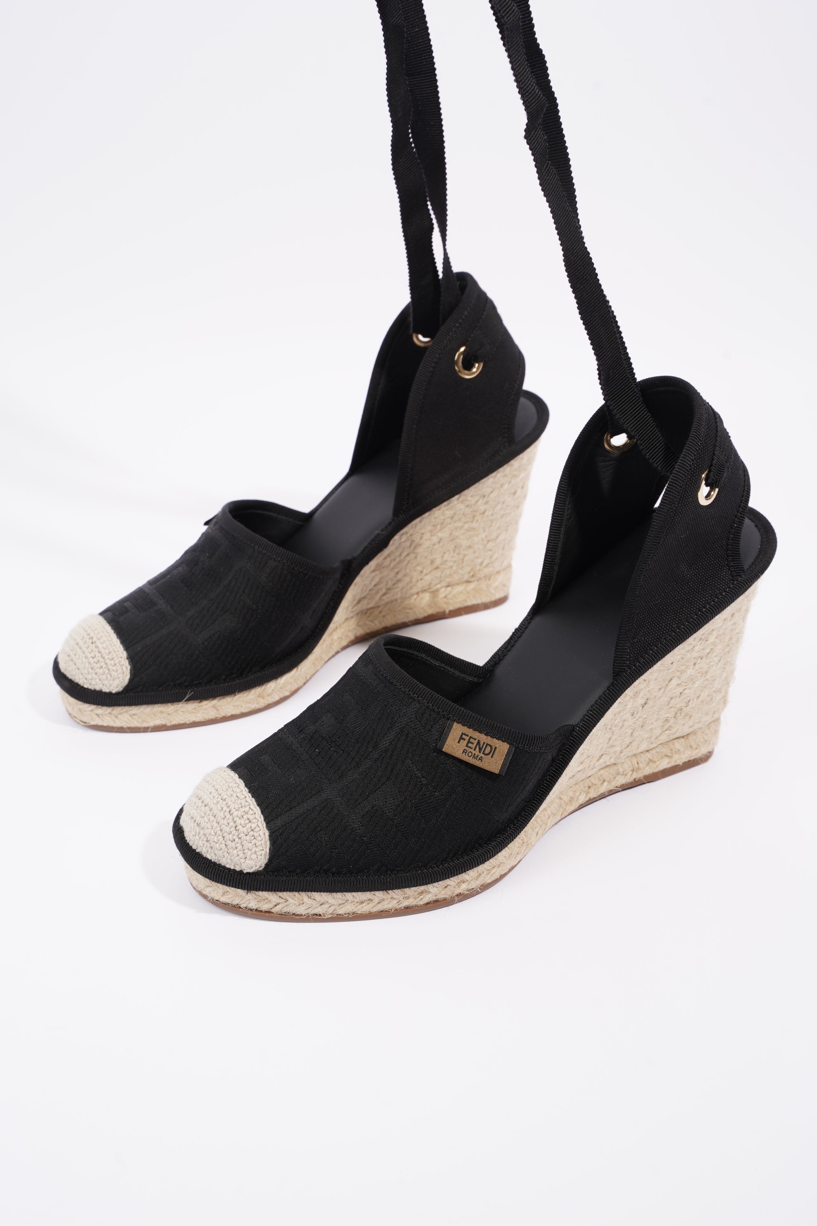 Fendi Womens Espadrilles Black EU 40 / UK 7