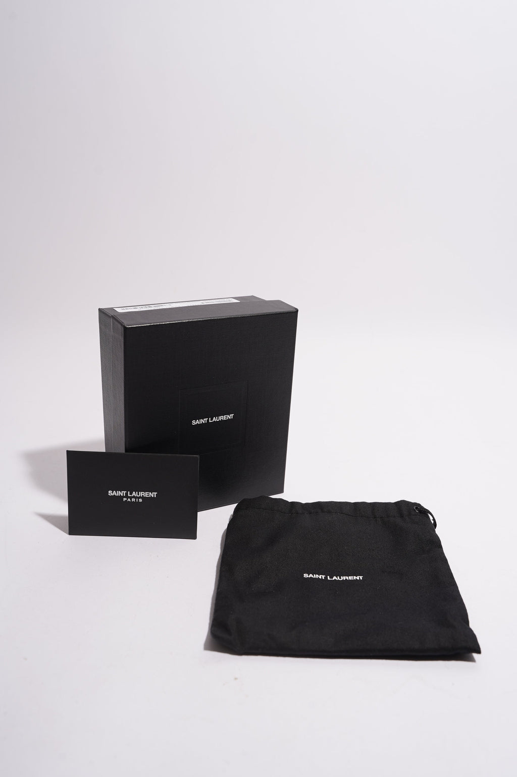 Saint Laurent Womens Compact Tri Fold Cassandre Wallet Black Leather