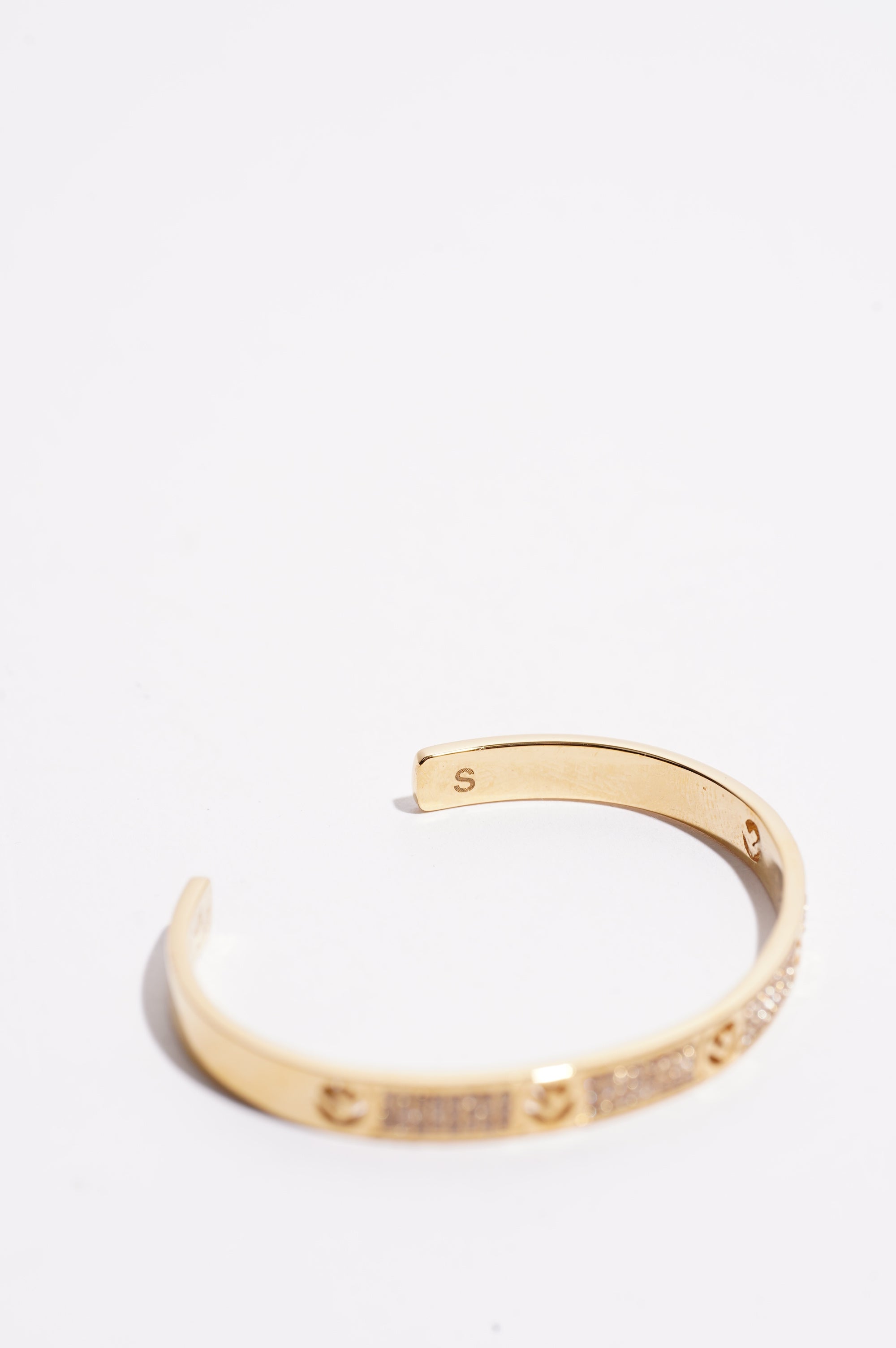 Fendi Womens F Is Fendi Bracelet Gold Crystal S