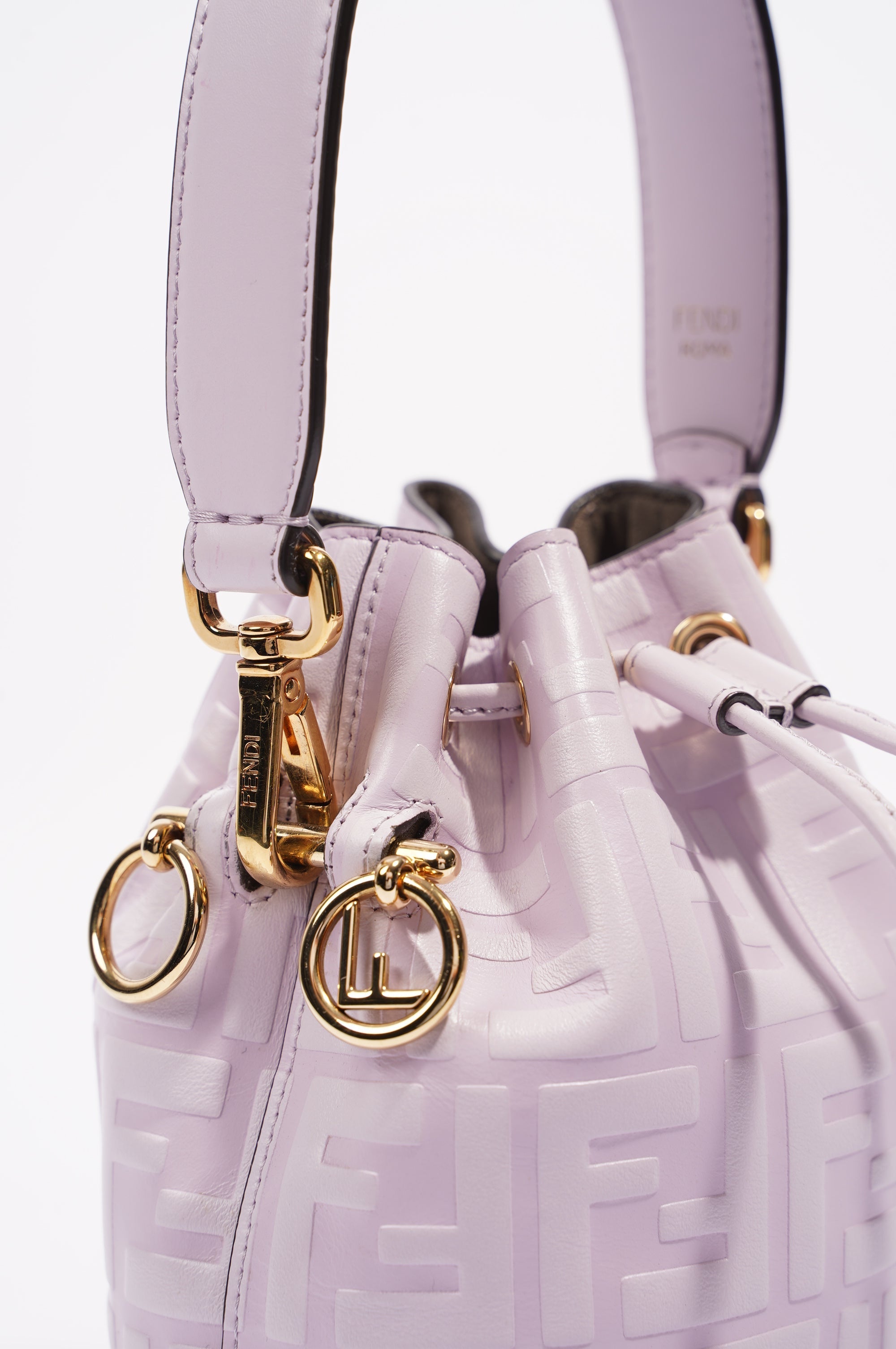 Fendi Womens Mon Tresor Bag Lilac Leather Mini