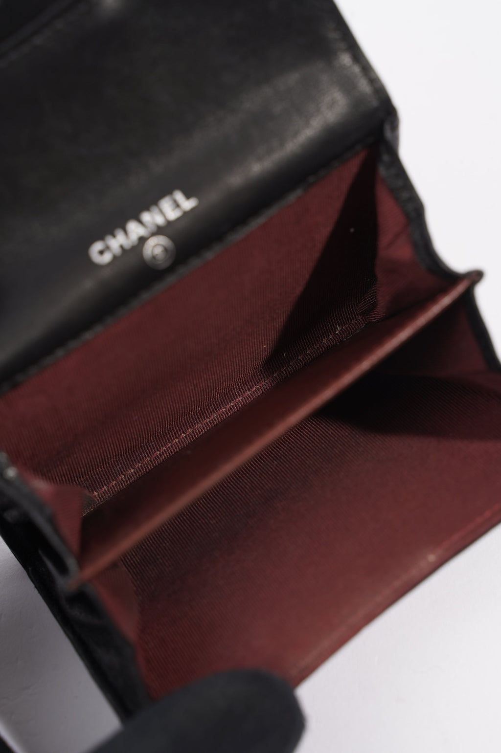 Chanel Womens Lamb Skin Wallet Black