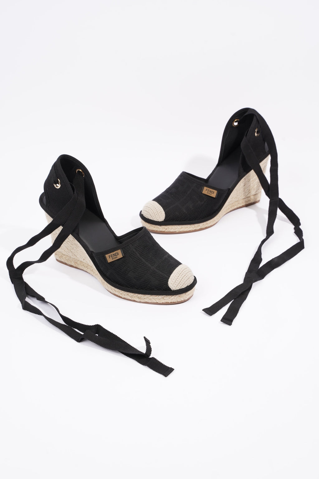 Fendi Womens Espadrilles Black EU 40 / UK 7