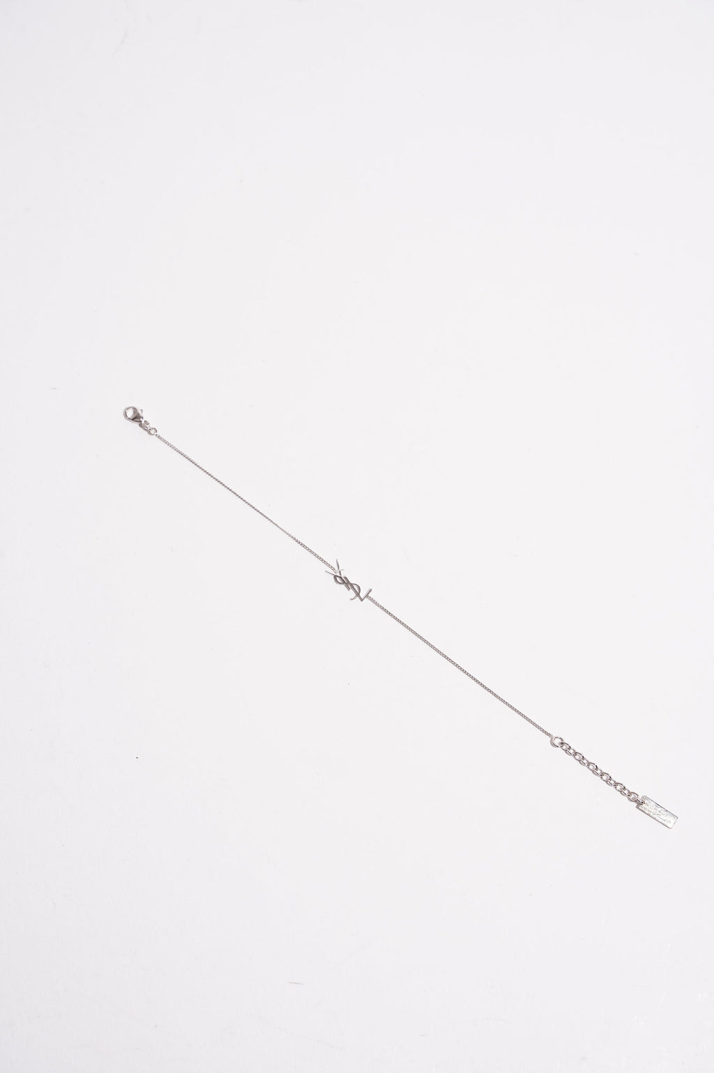 Saint Laurent Womens YSL Chain Bracelet Silver