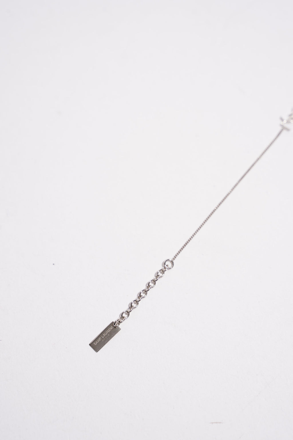Saint Laurent Womens YSL Chain Bracelet Silver