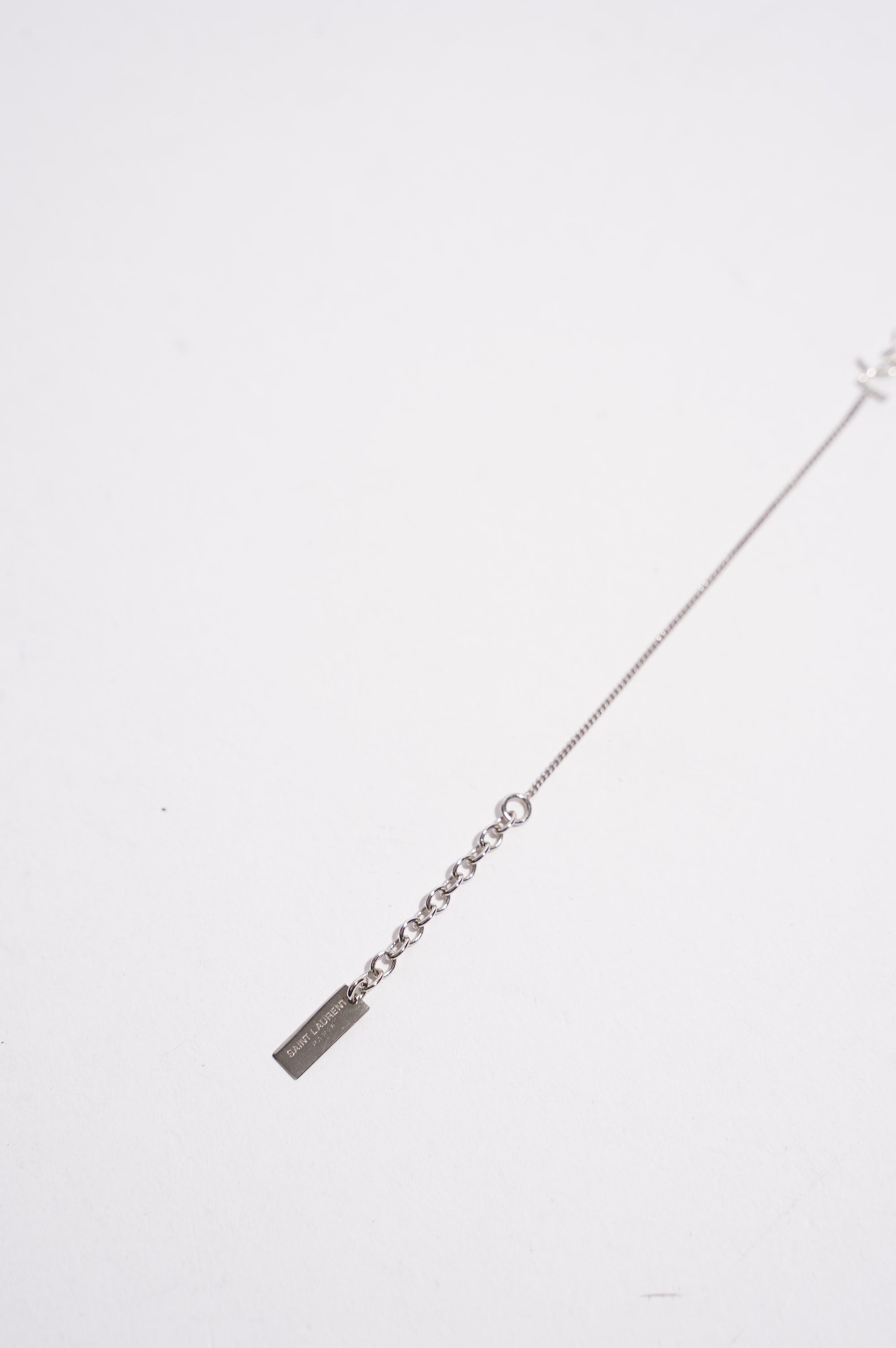 Saint Laurent Womens YSL Chain Bracelet Silver
