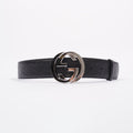 Gucci Mens Interlocking Belt Black / Silver 80-32
