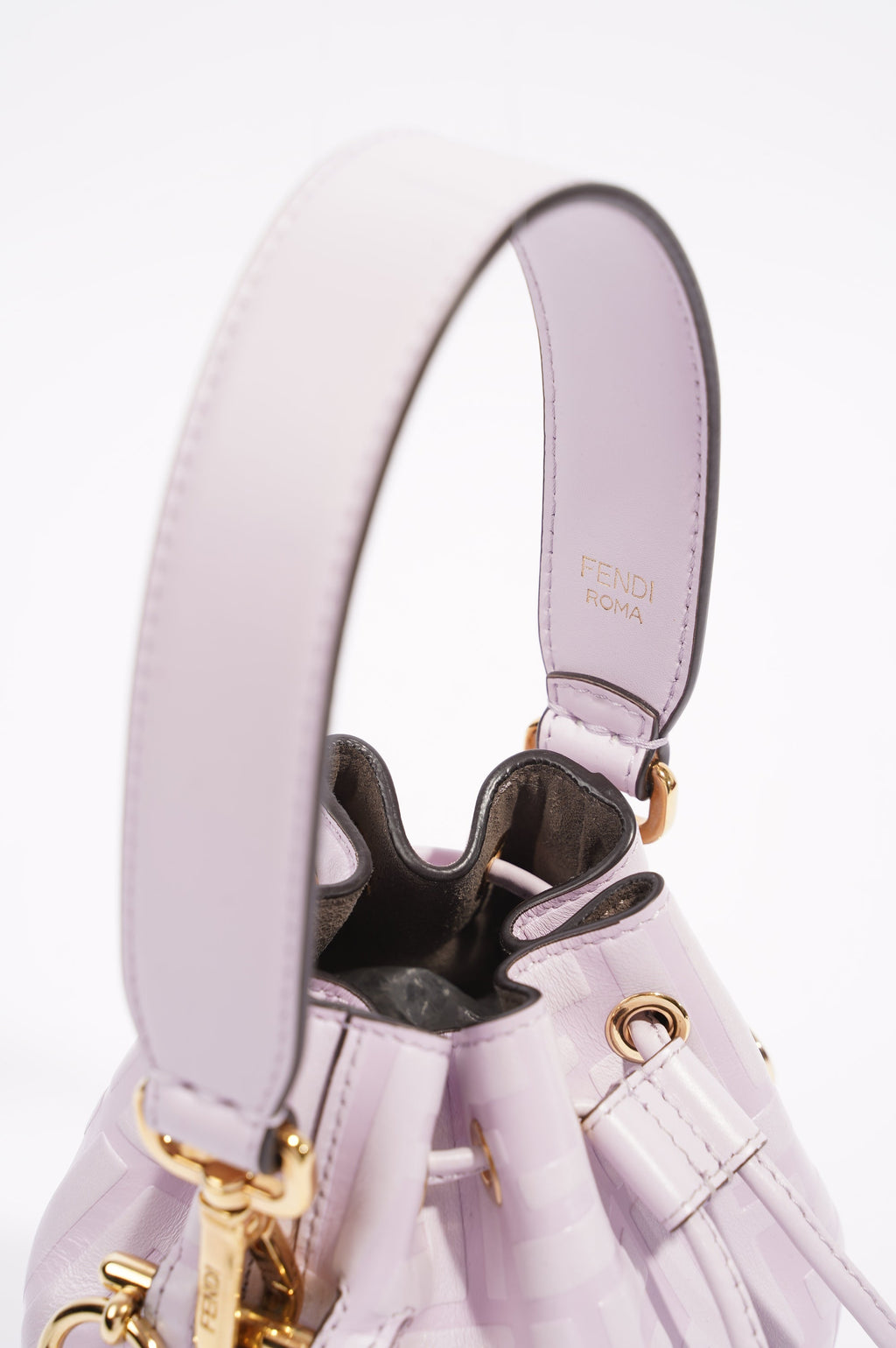 Fendi Womens Mon Tresor Bag Lilac Leather Mini
