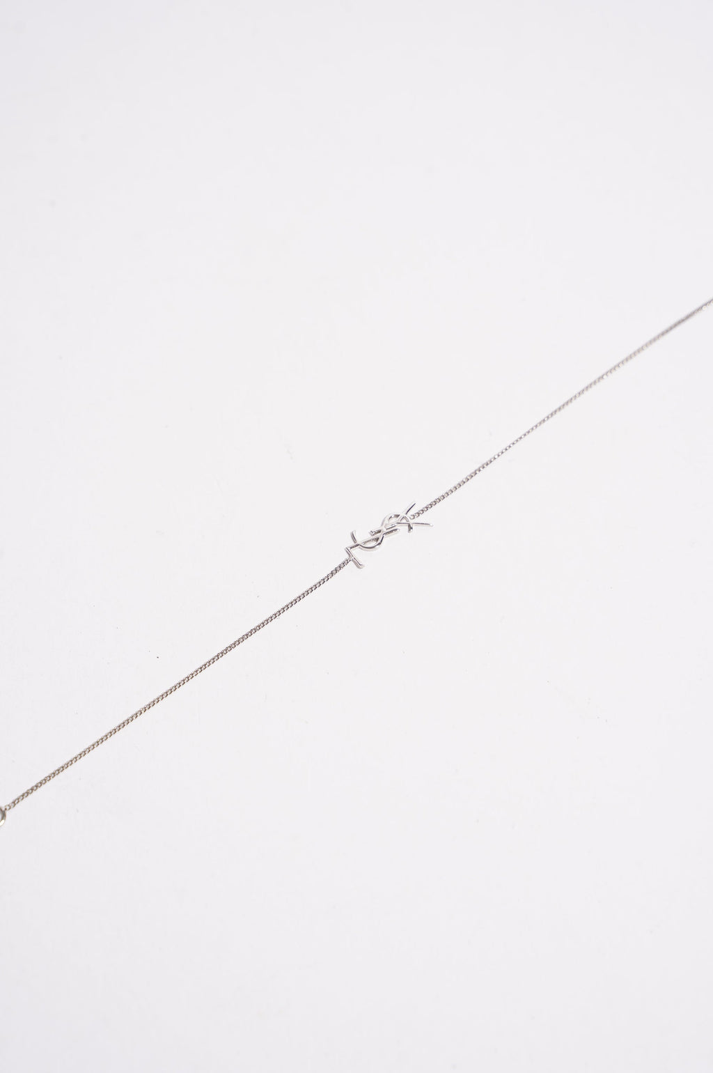 Saint Laurent Womens YSL Chain Bracelet Silver