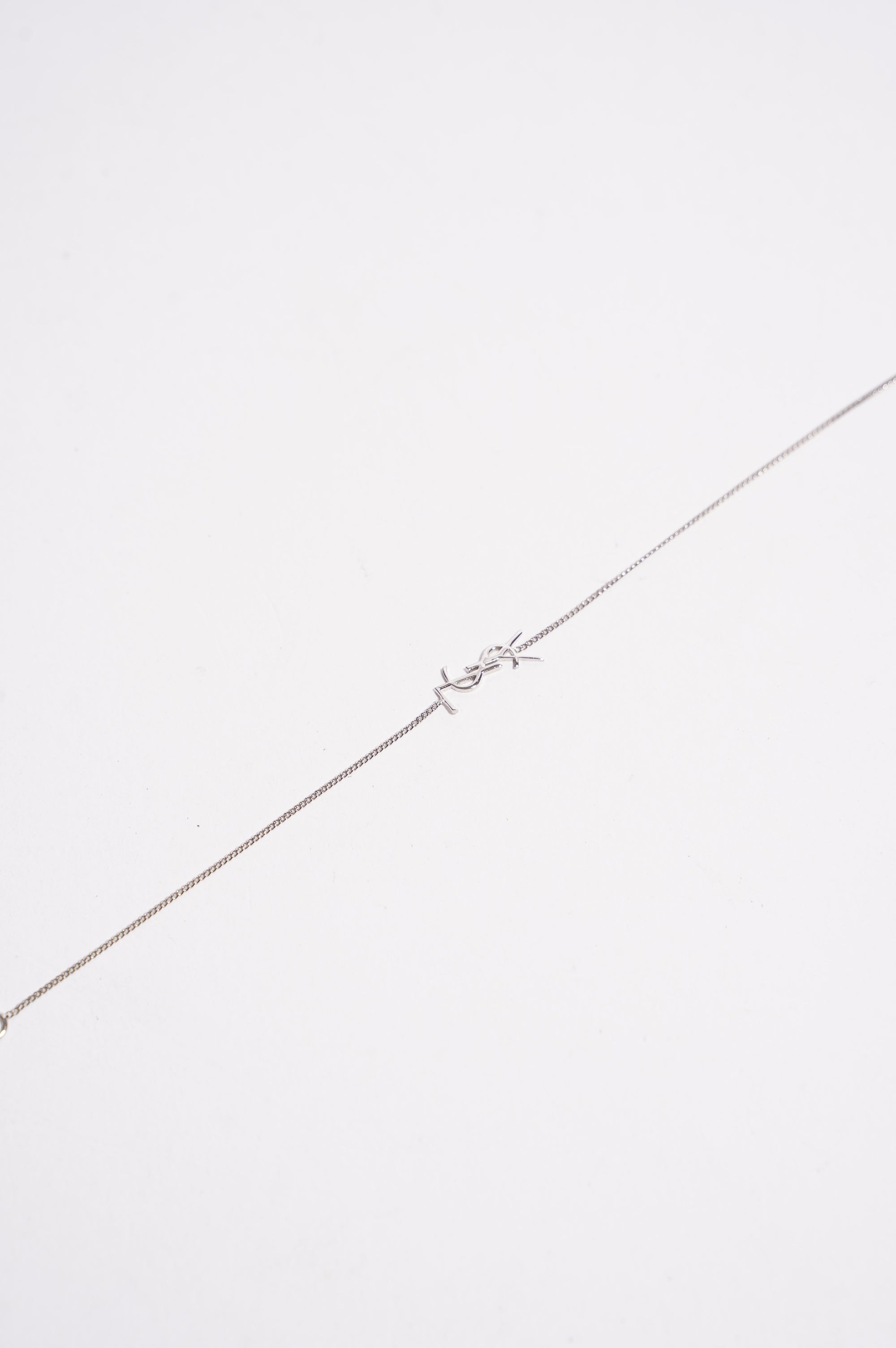 Saint Laurent Womens YSL Chain Bracelet Silver