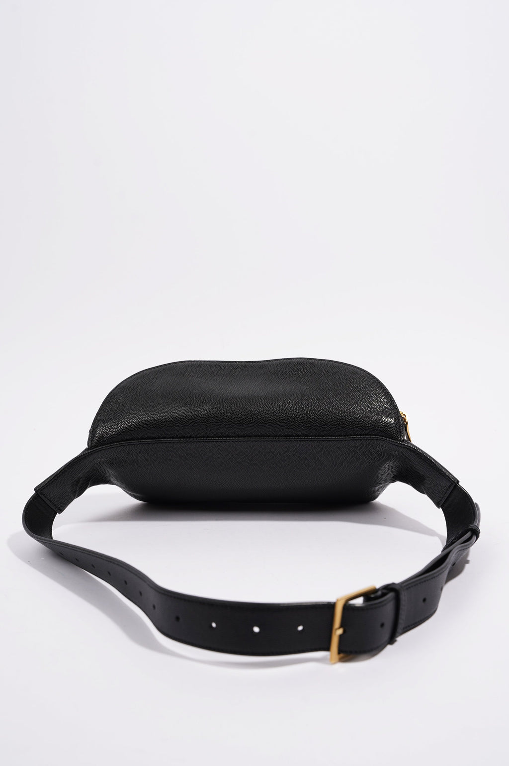 Saint Laurent Womens Cassandre Classic Belt Bag Black / Gold