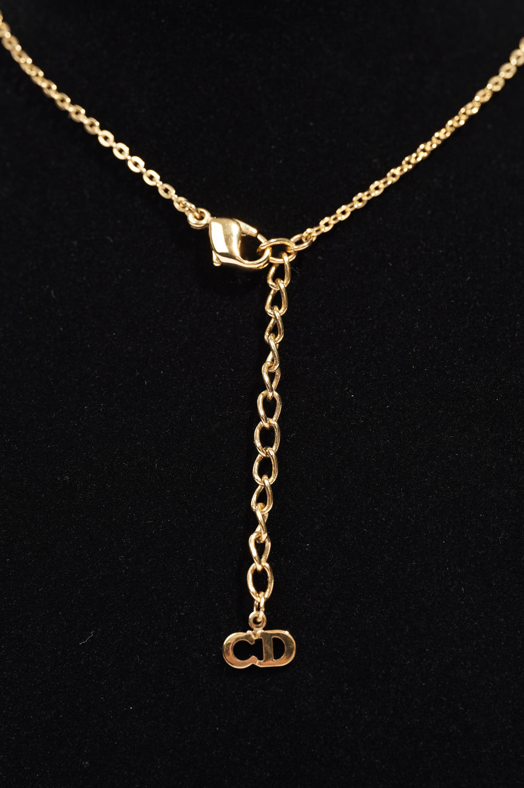 Christian Dior Womens Heart Pendant Necklace Gold