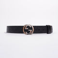 Gucci Mens Interlocking Reversible Belt Black / Silver 85cm - 34"