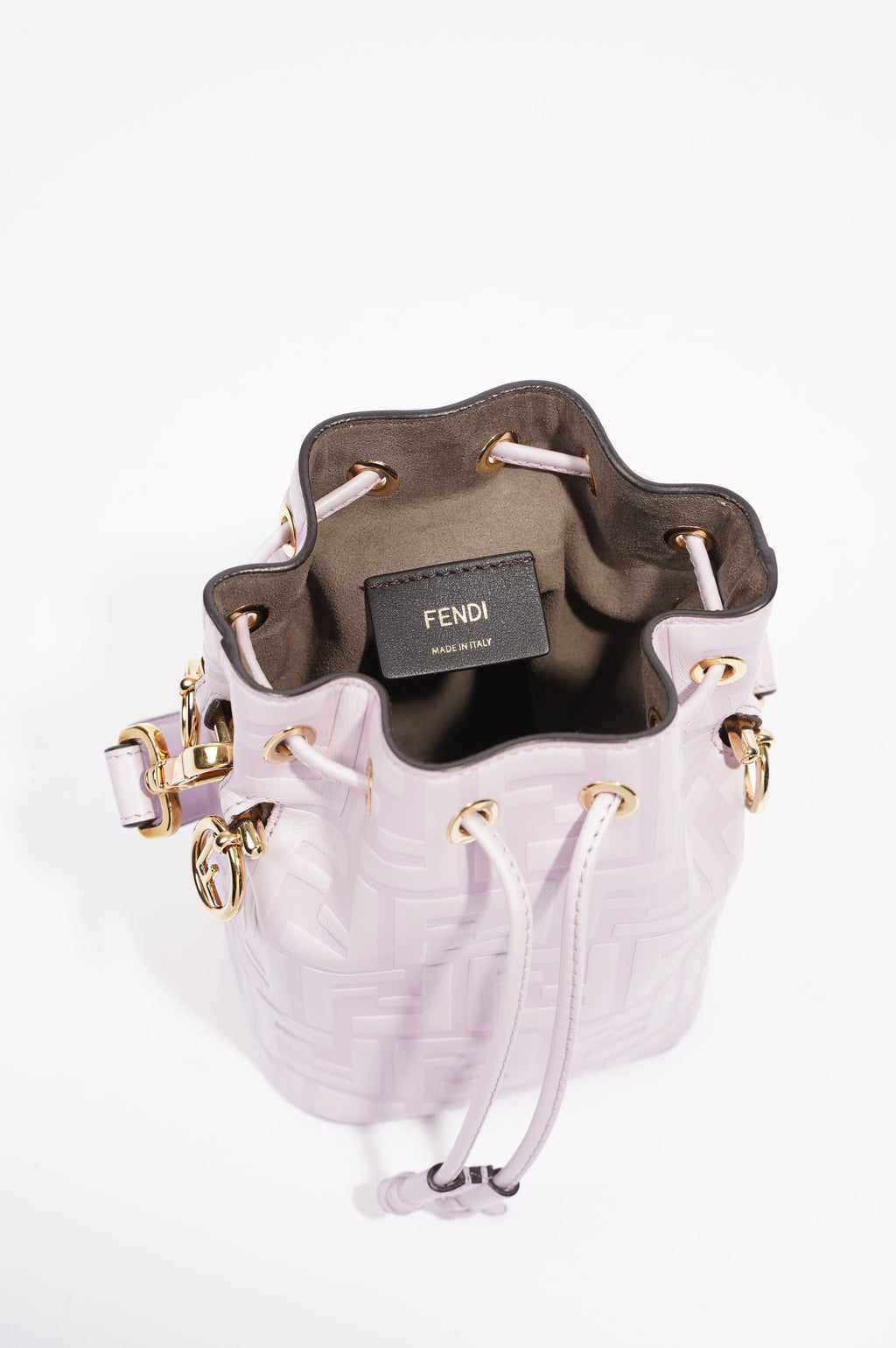 Fendi Womens Mon Tresor Bag Lilac Leather Mini