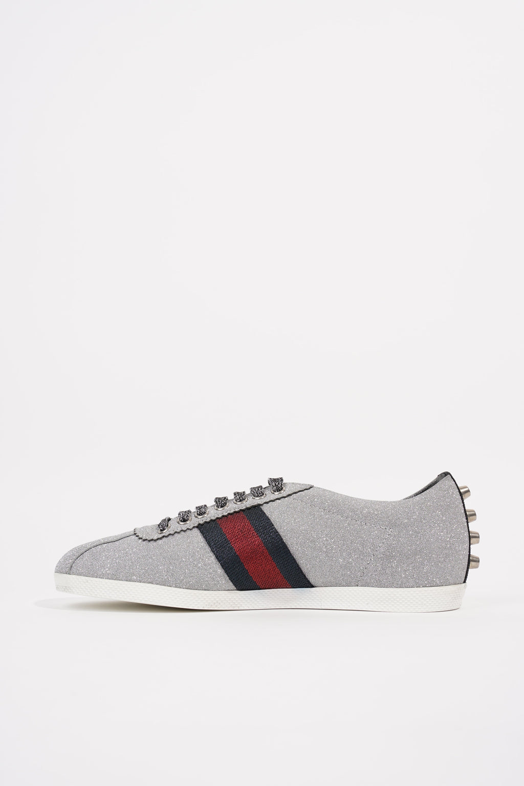 Gucci Womens Bambi Sneaker Silver Glitter EU 38 / UK 5