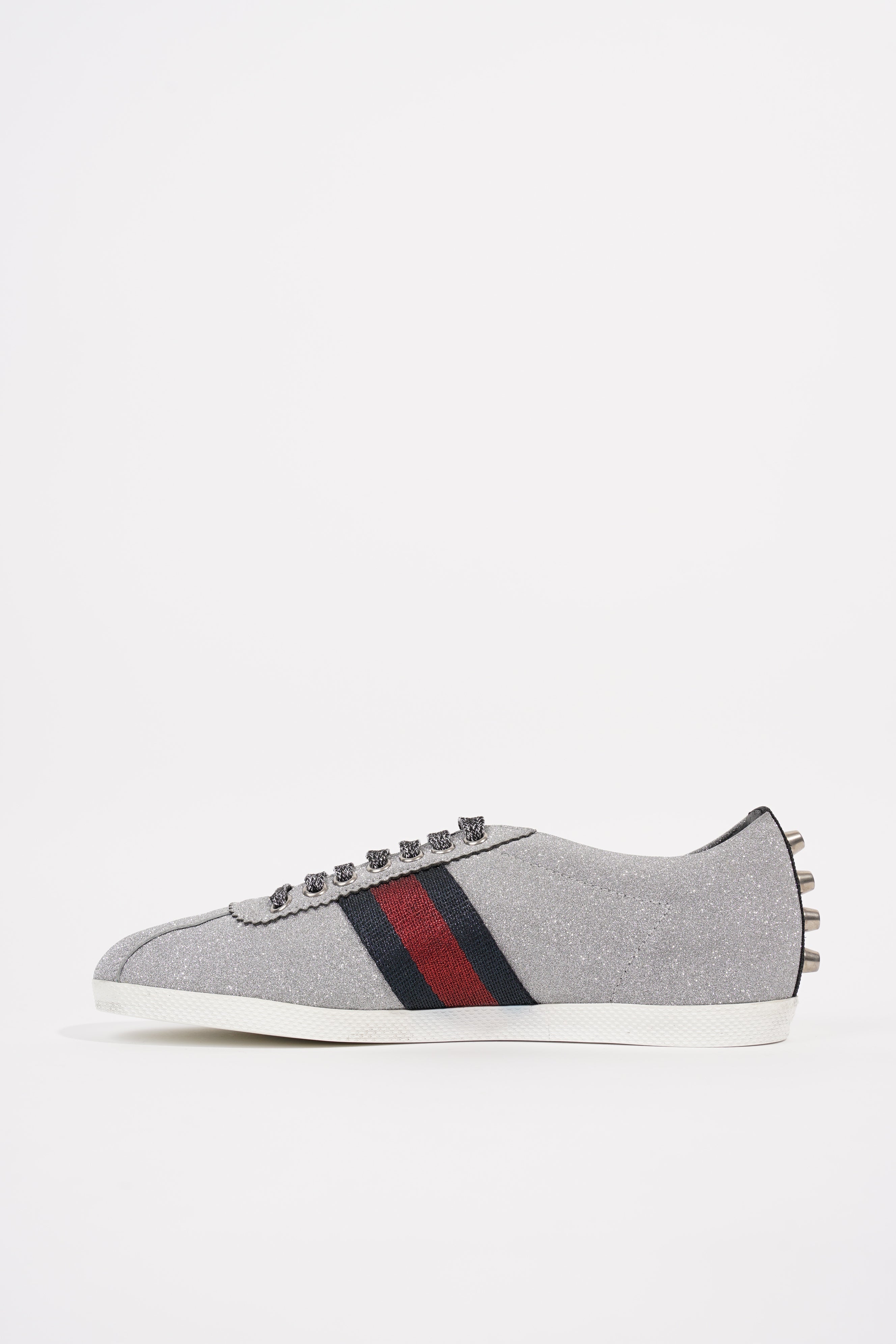 Gucci Womens Bambi Sneaker Silver Glitter EU 38 / UK 5