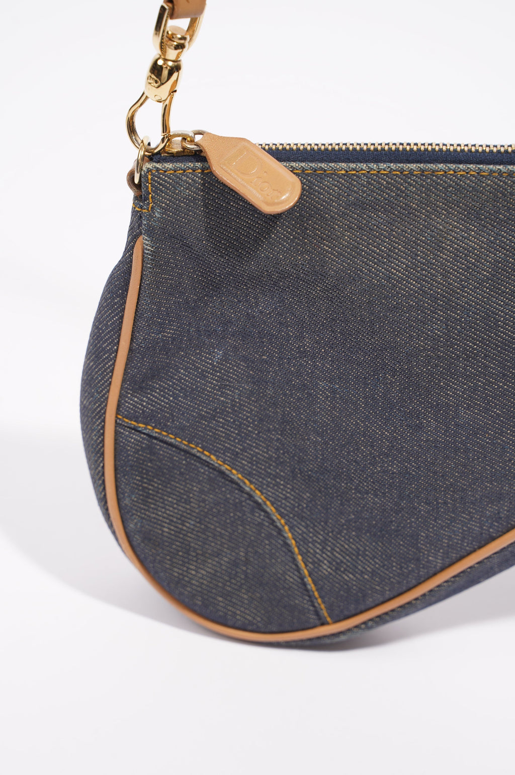 Christian Dior Saddle Bag Denim Indigo Mini