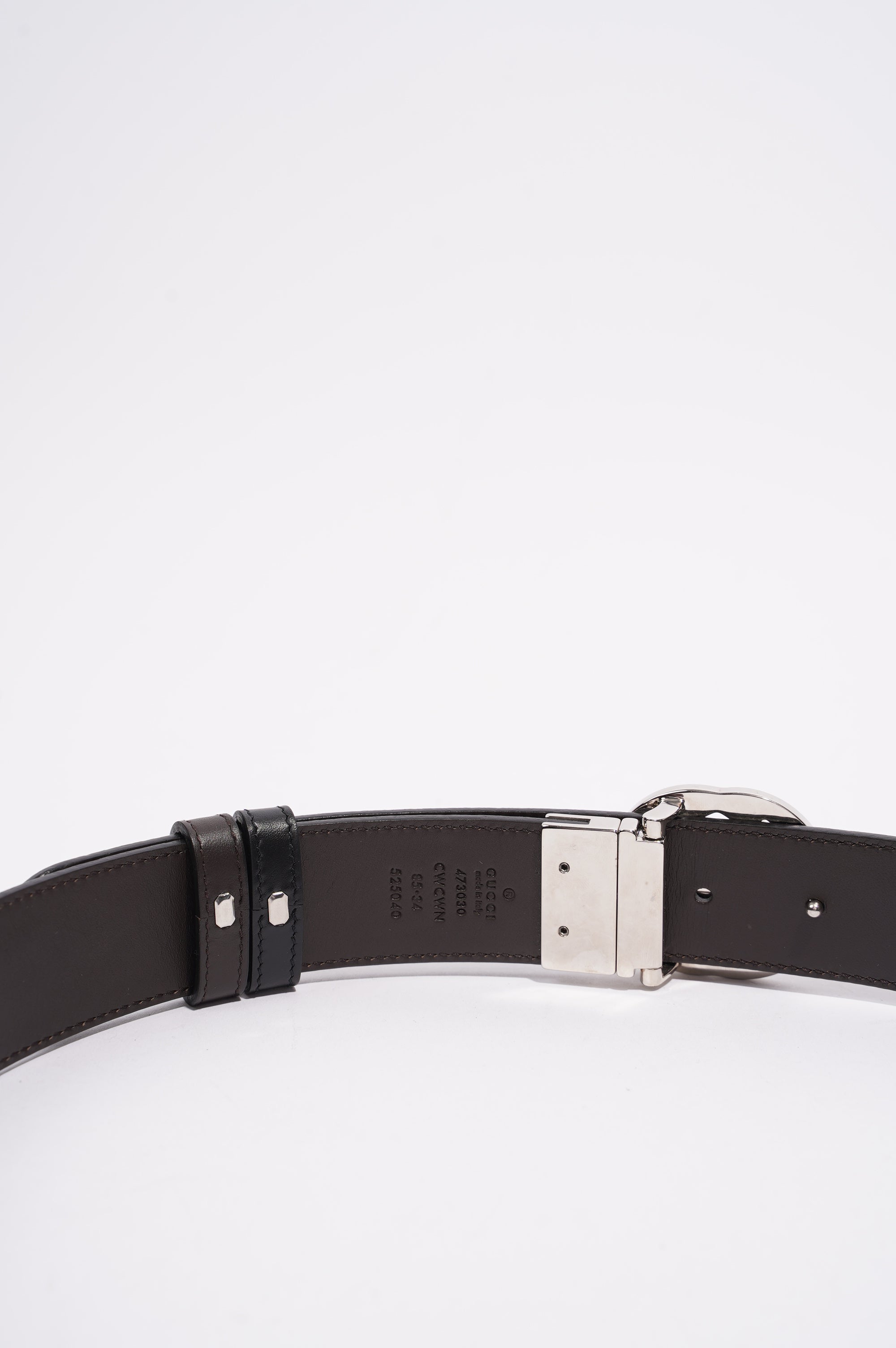 Gucci Mens Interlocking Reversible Belt Black / Silver 85cm - 34"
