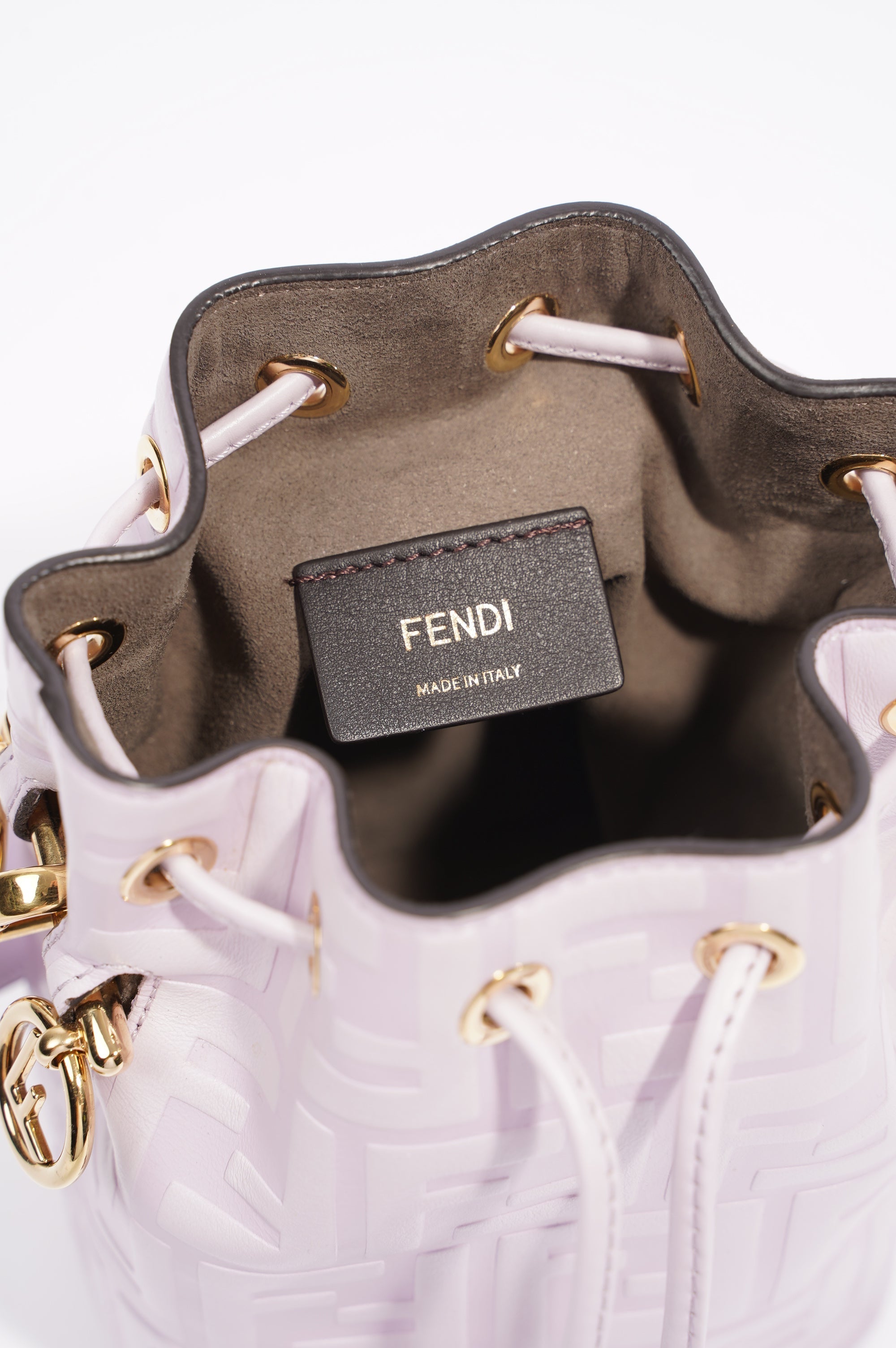 Fendi Womens Mon Tresor Bag Lilac Leather Mini