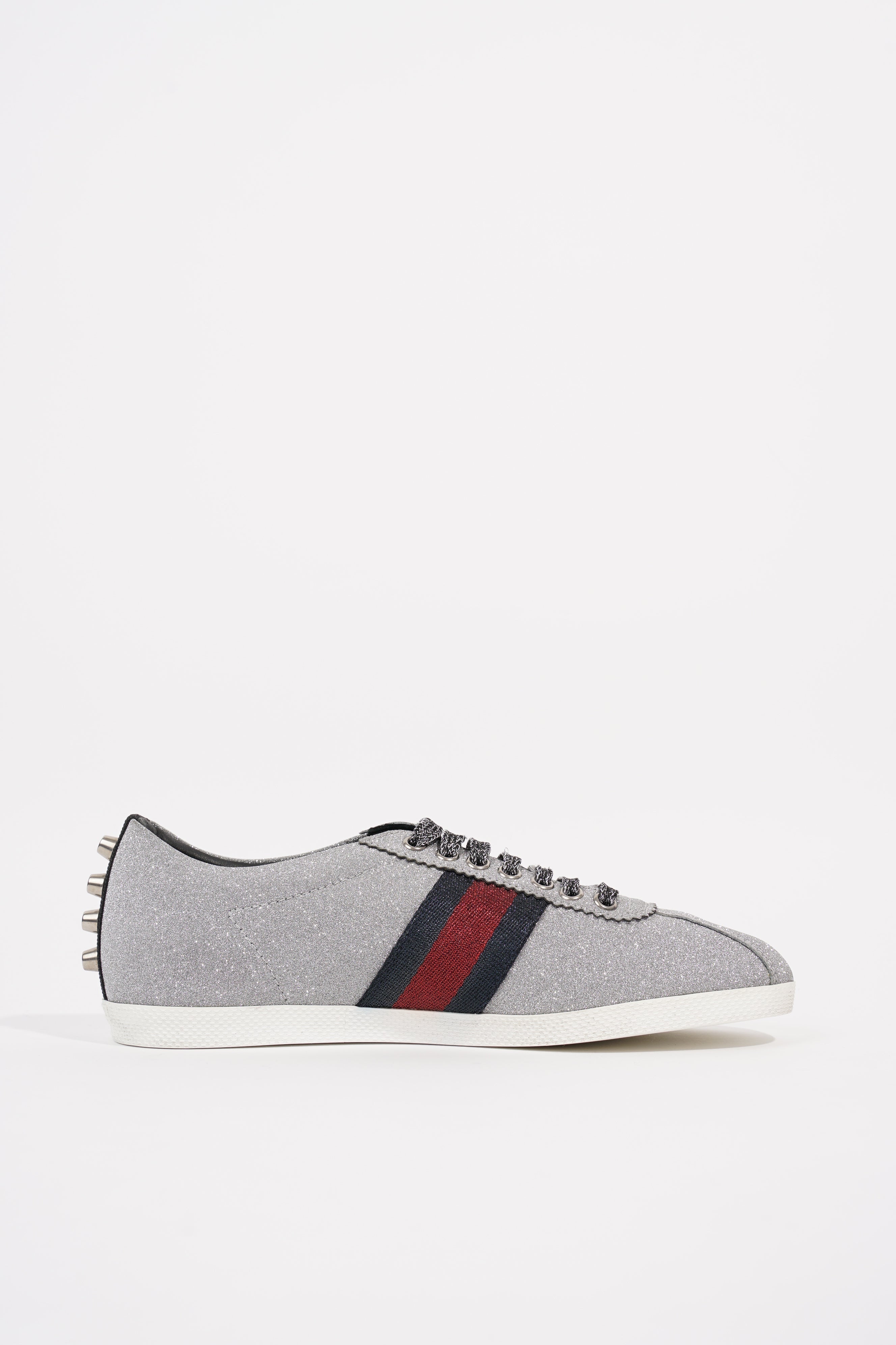 Gucci Womens Bambi Sneaker Silver Glitter EU 38 / UK 5