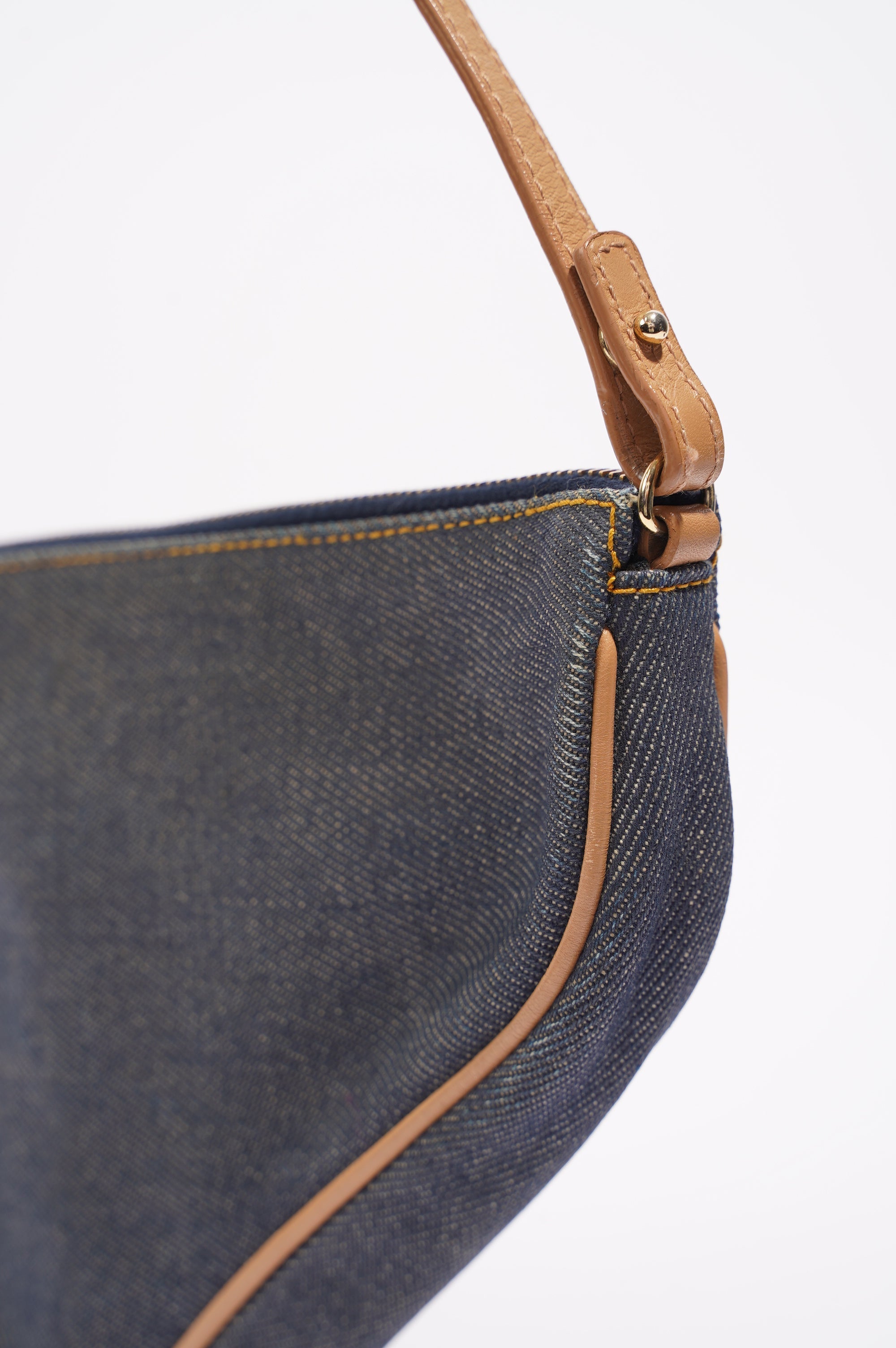 Christian Dior Saddle Bag Denim Indigo Mini
