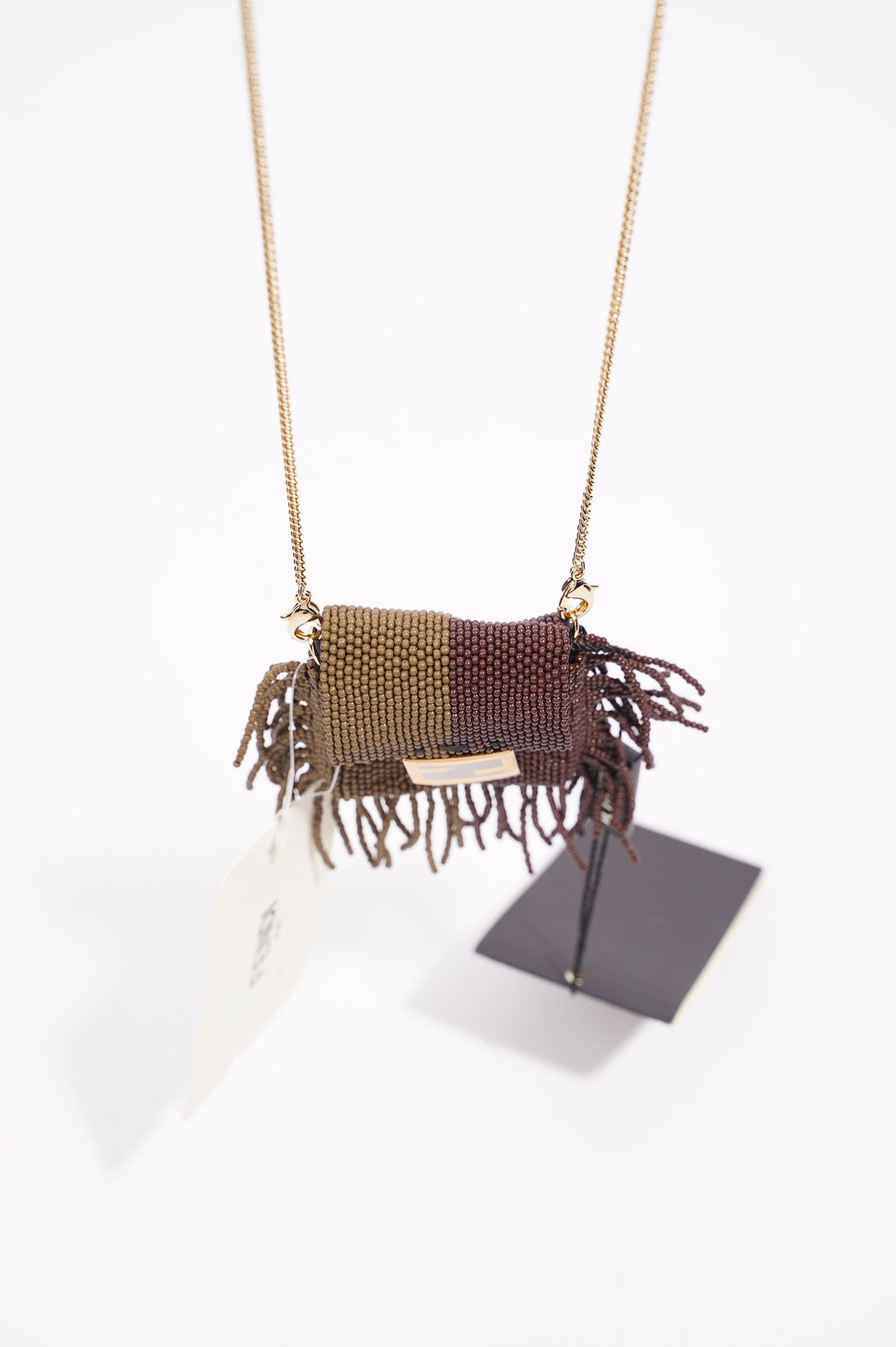 Fendi Pico Baguette Dark Brown / Soft Gold Mini
