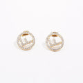 Fendi Womens F Is Fendi Earrings Gold
