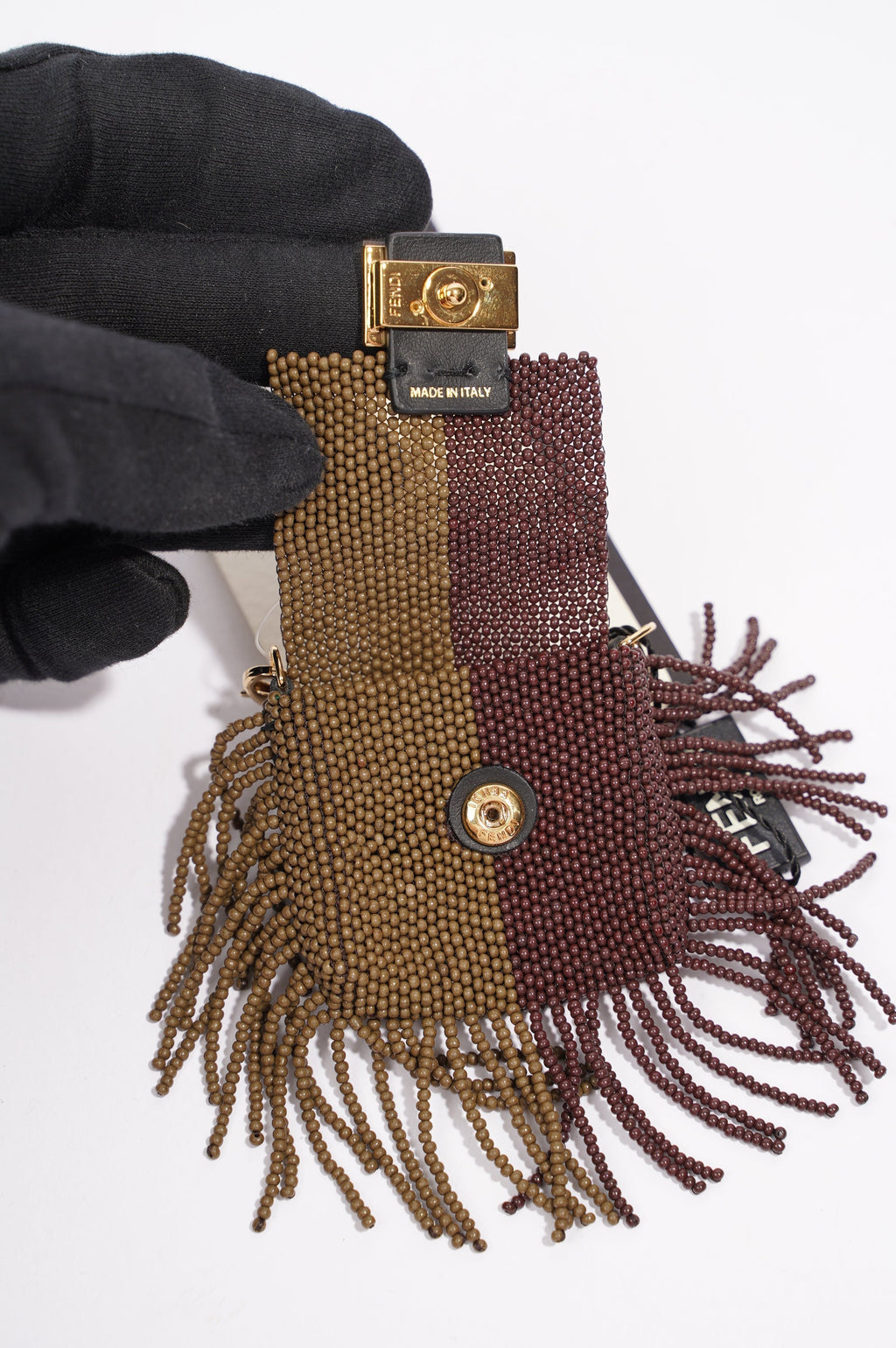 Fendi Pico Baguette Dark Brown / Soft Gold Mini