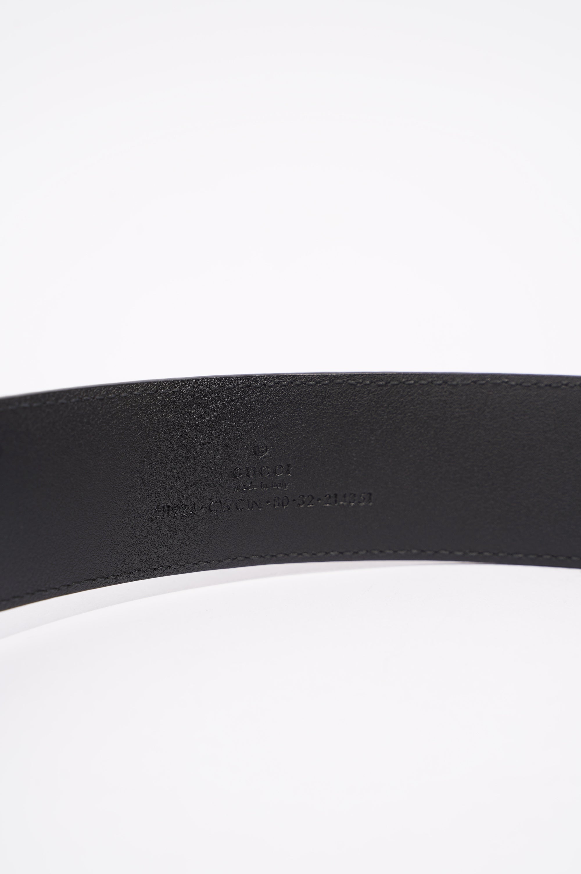 Gucci Mens Interlocking Belt Black / Silver 80-32