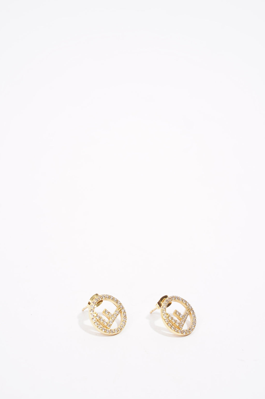 Fendi Womens F Is Fendi Earrings Gold