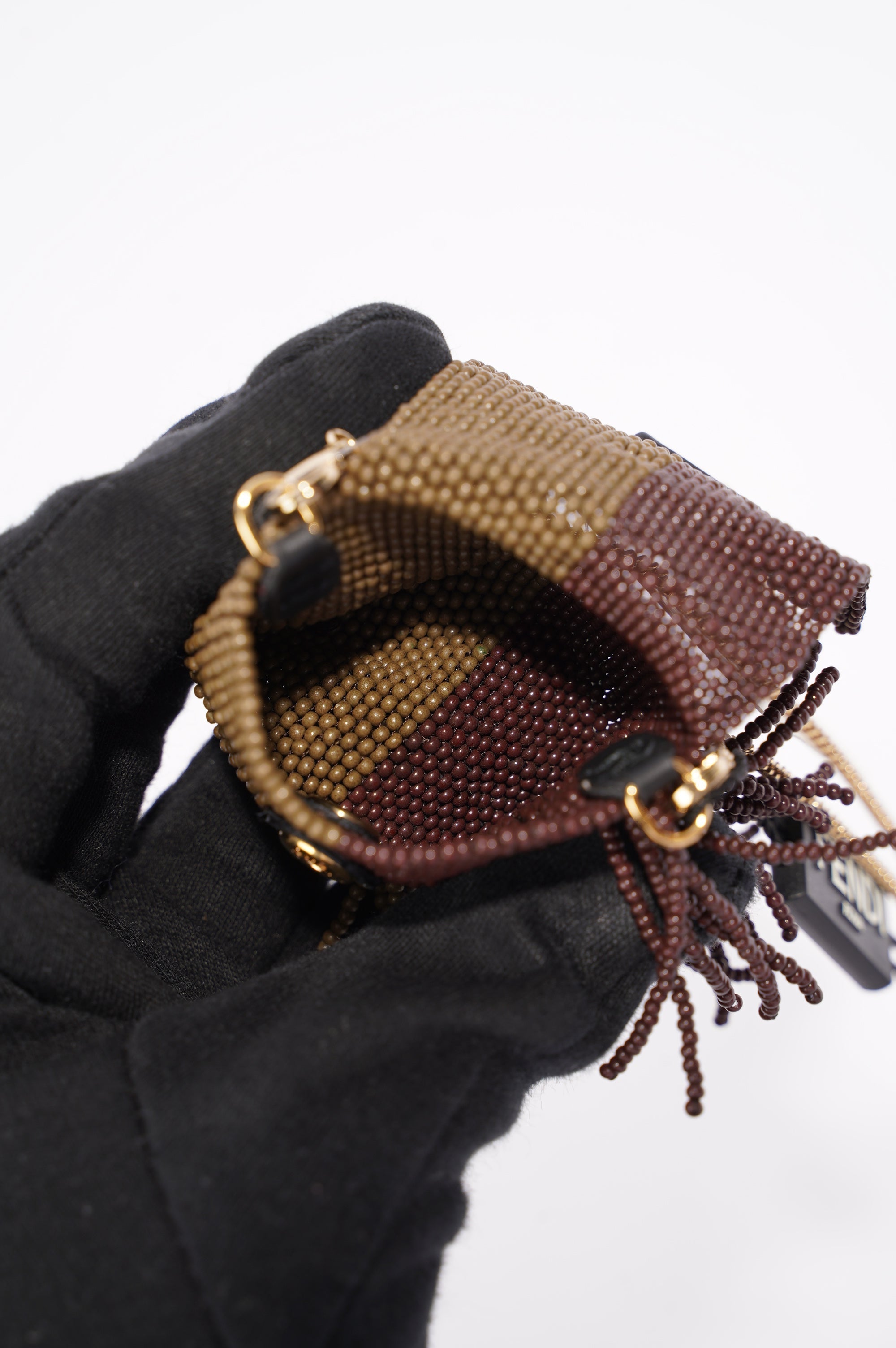 Fendi Pico Baguette Dark Brown / Soft Gold Mini