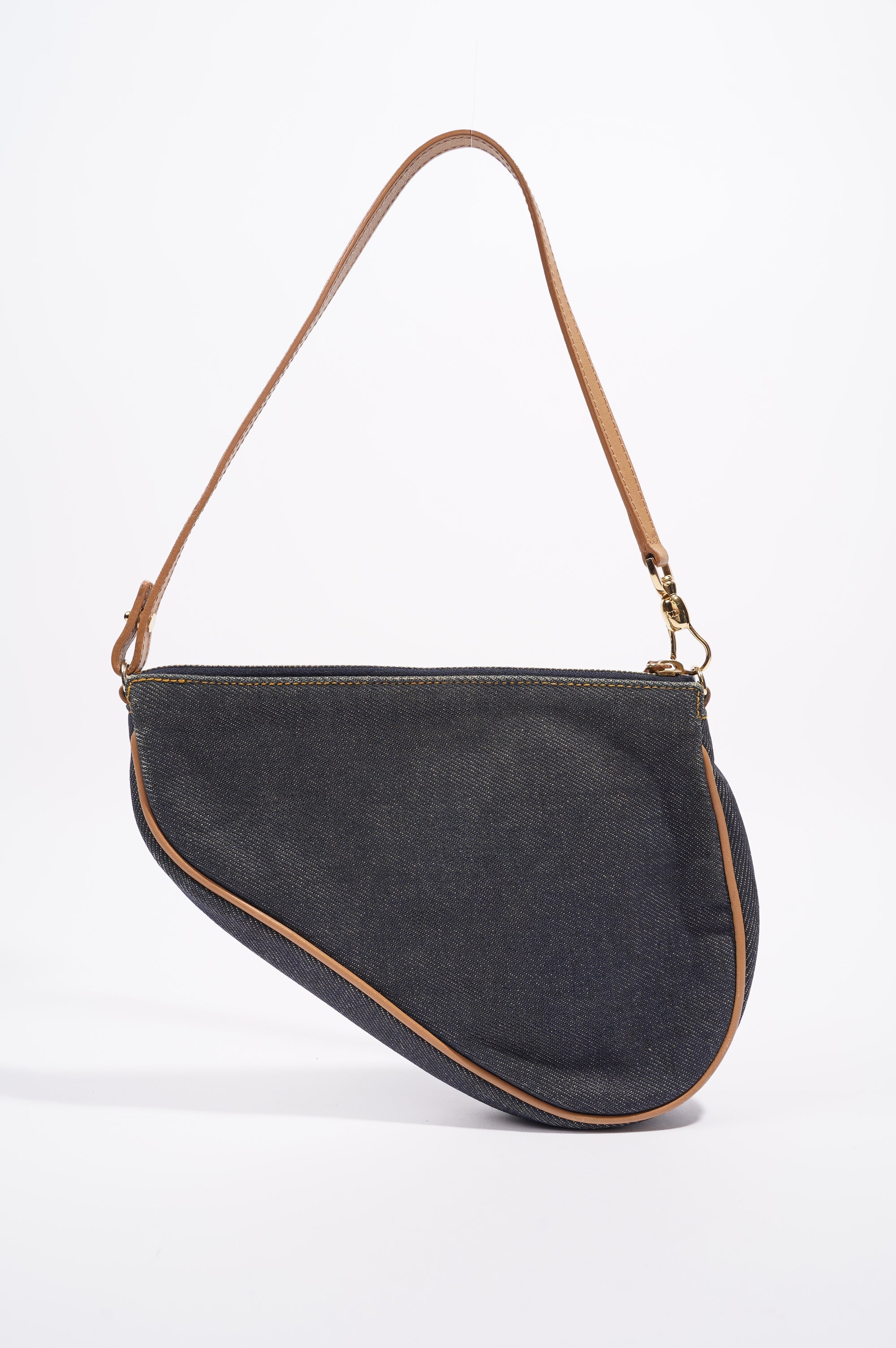 Christian Dior Saddle Bag Denim Indigo Mini