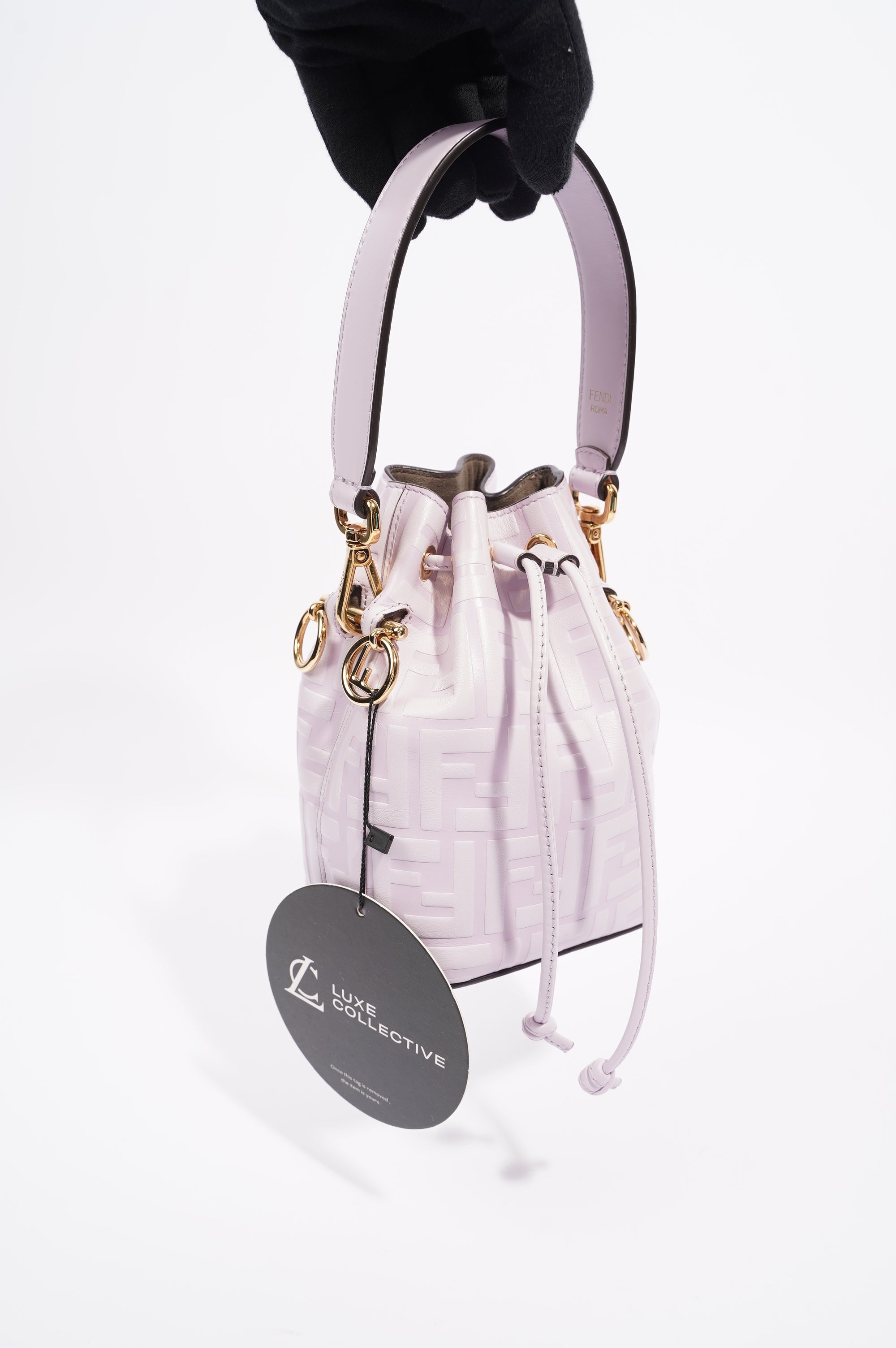 Fendi Womens Mon Tresor Bag Lilac Leather Mini