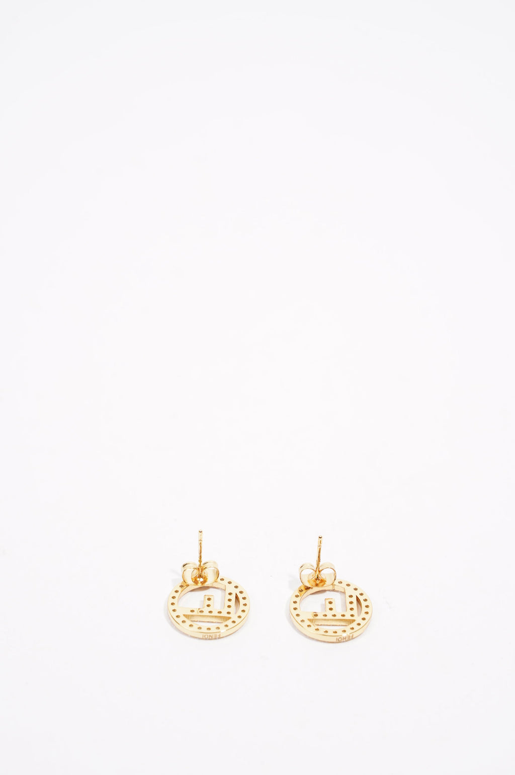 Fendi Womens F Is Fendi Earrings Gold