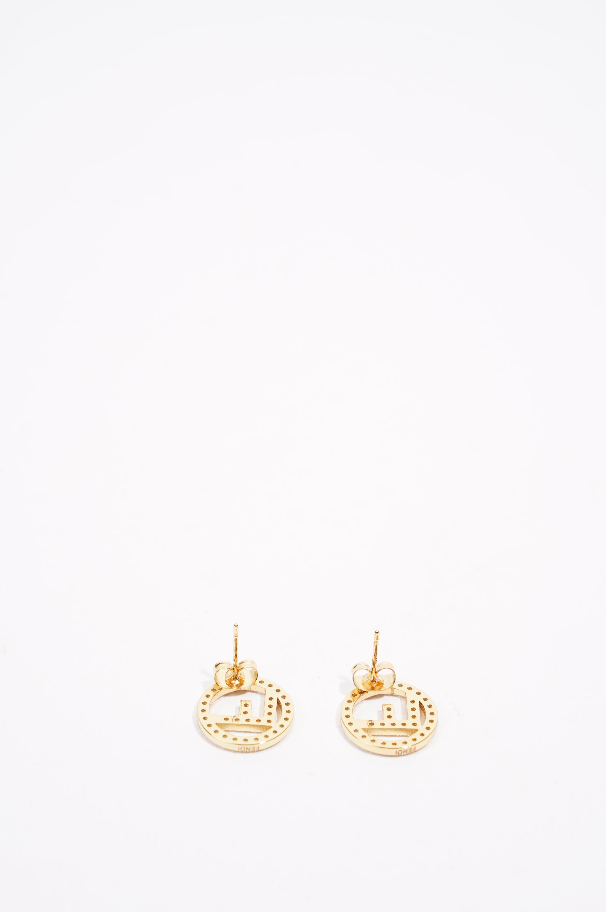 Fendi Womens F Is Fendi Earrings Gold