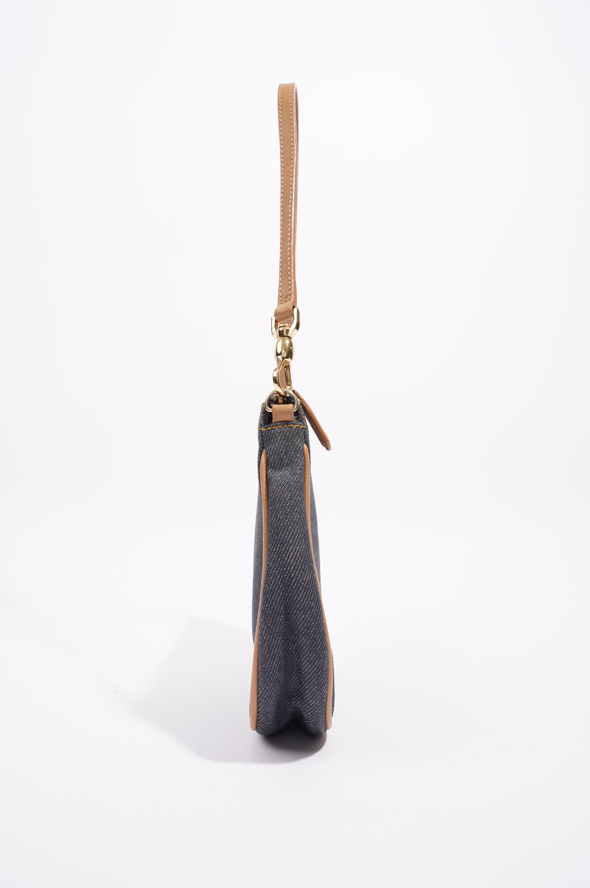 Christian Dior Saddle Bag Denim Indigo Mini