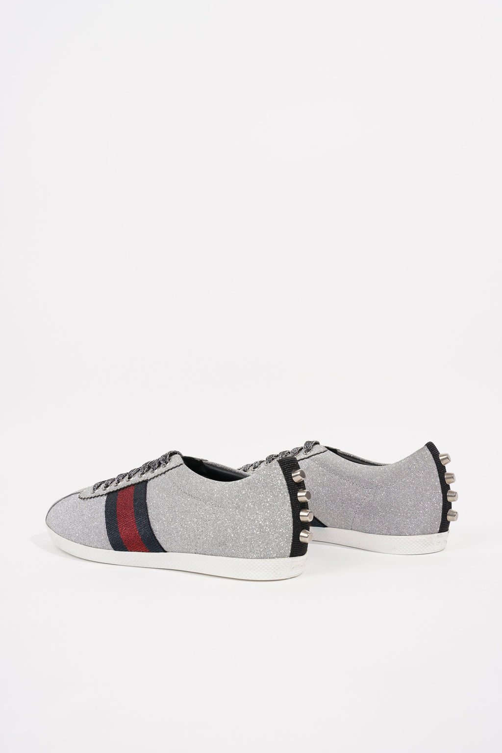 Gucci Womens Bambi Sneaker Silver Glitter EU 38 / UK 5