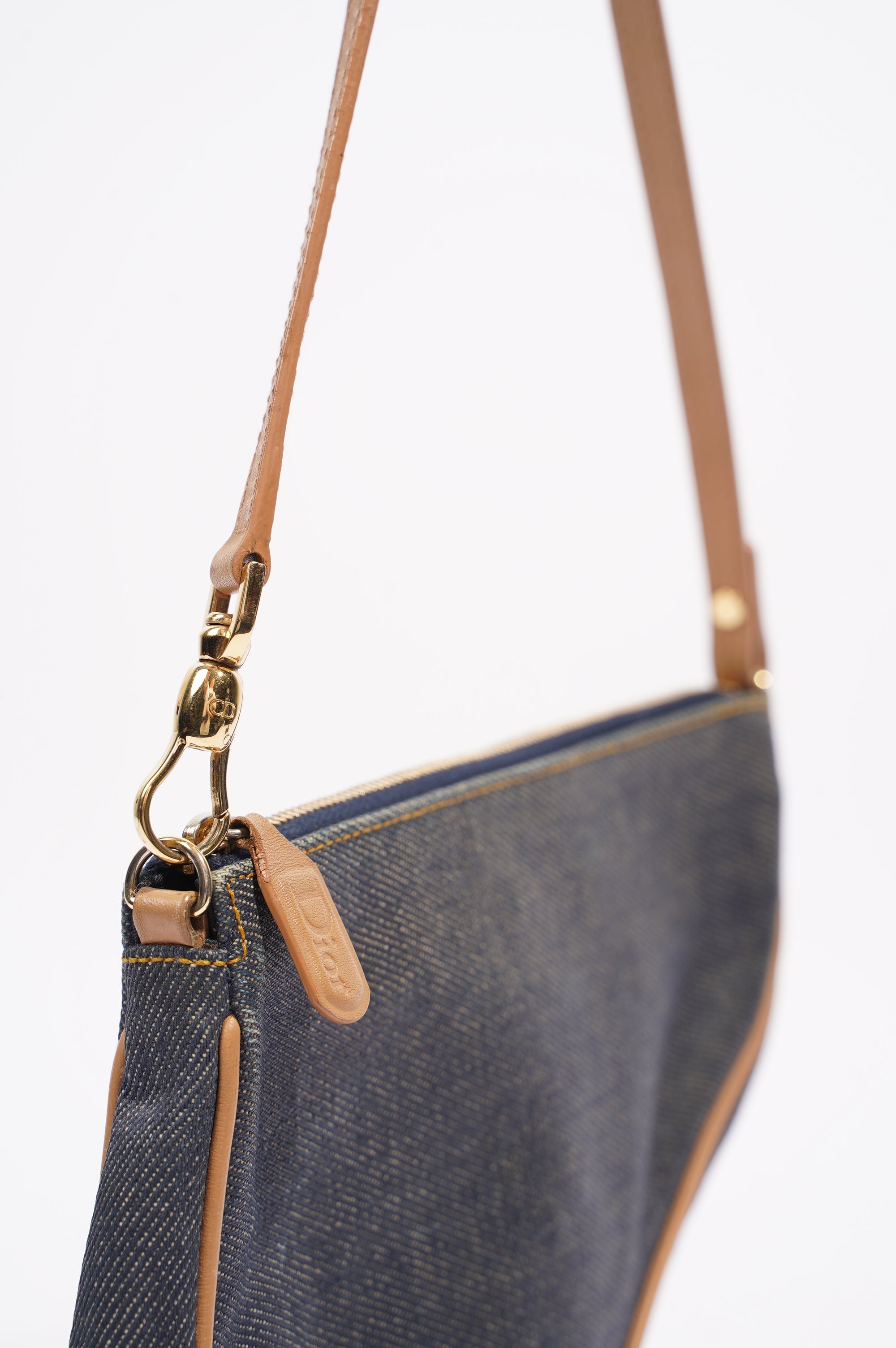 Christian Dior Saddle Bag Denim Indigo Mini