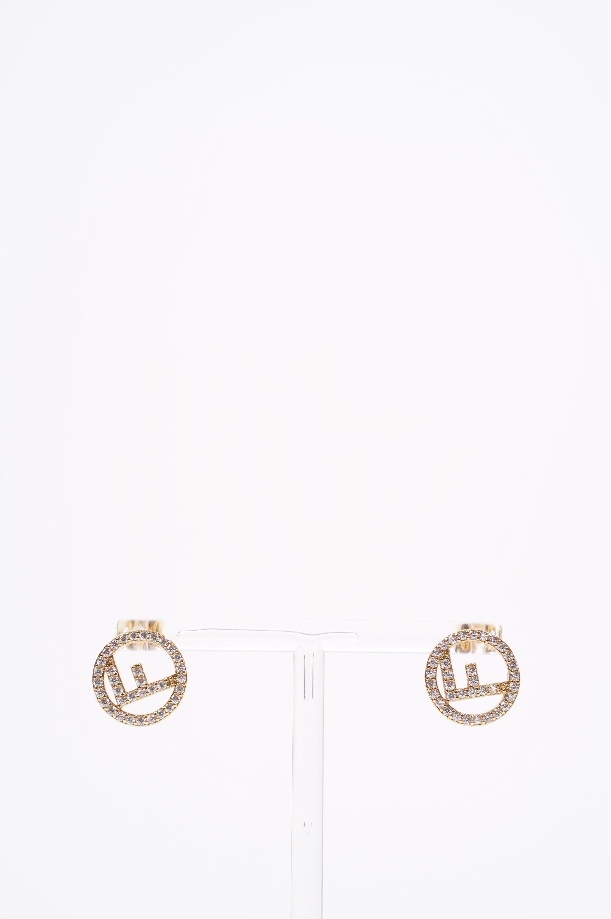 Fendi Womens F Is Fendi Earrings Gold