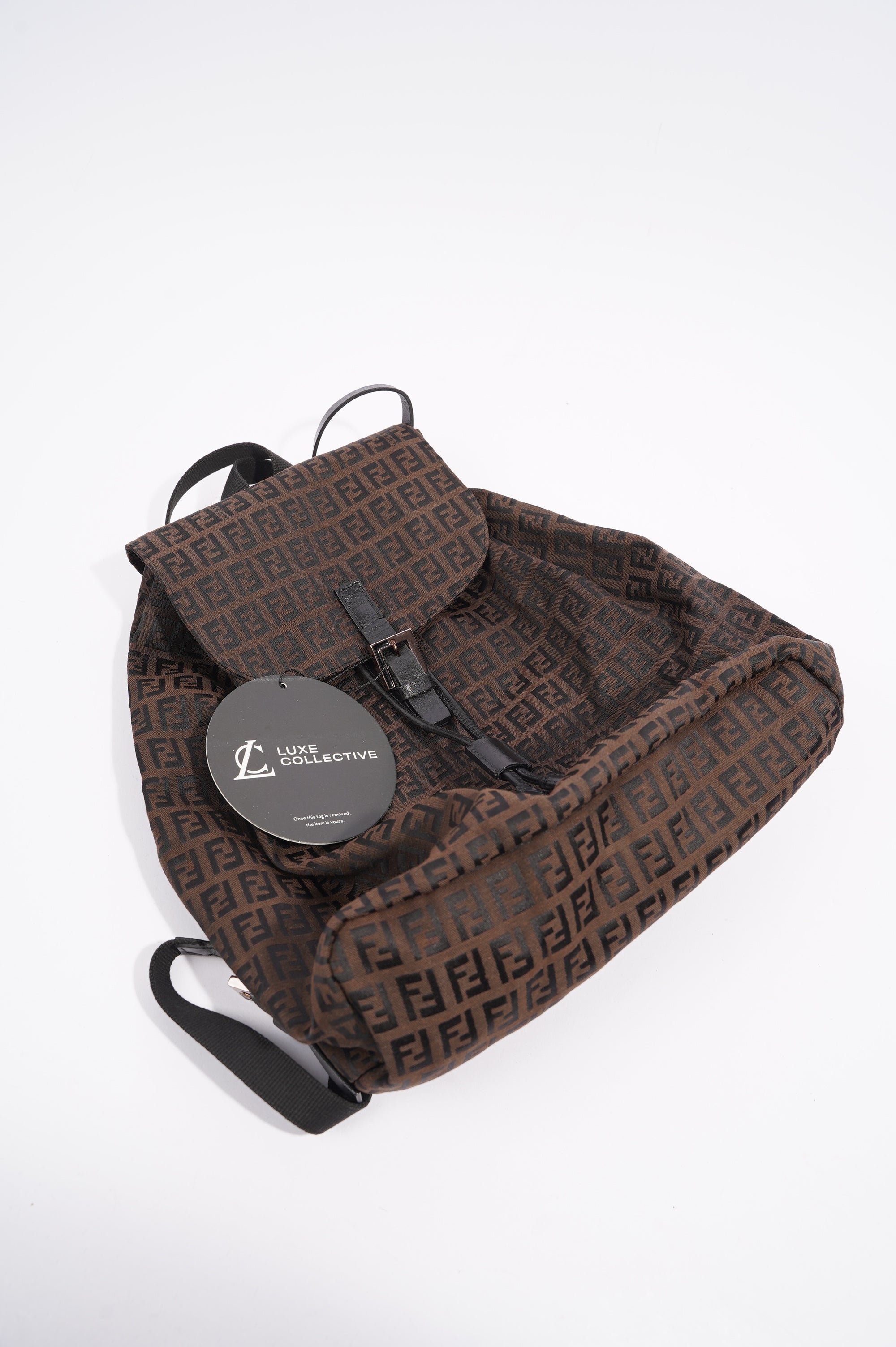 Fendi Womens Zucca Backpack Brown
