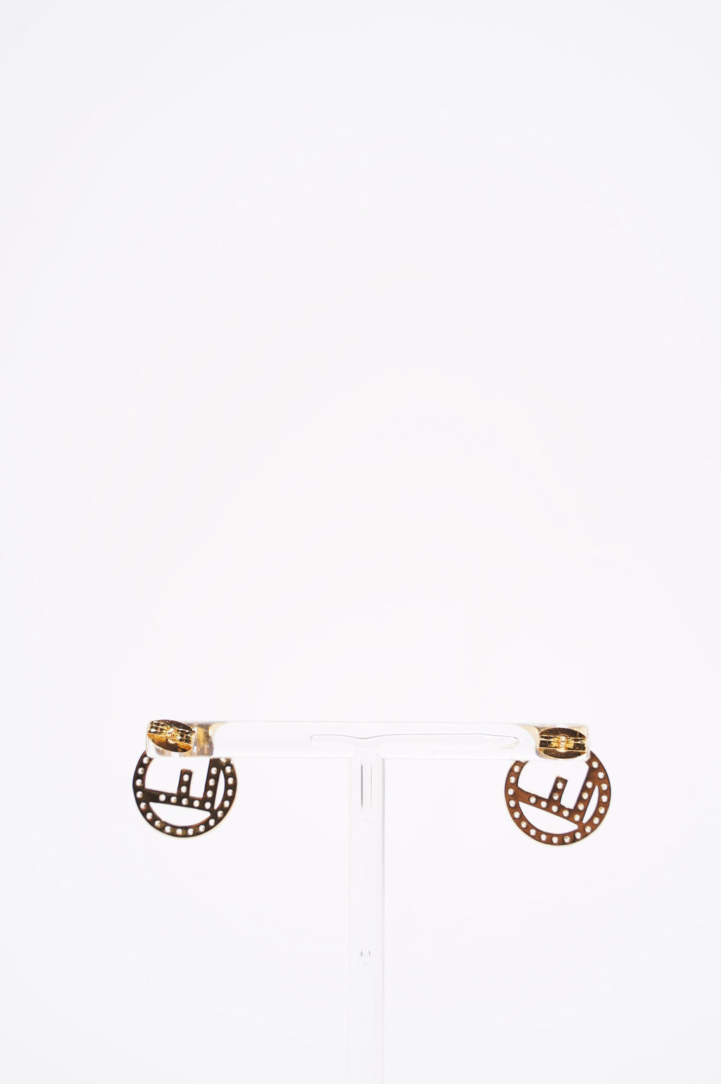 Fendi Womens F Is Fendi Earrings Gold