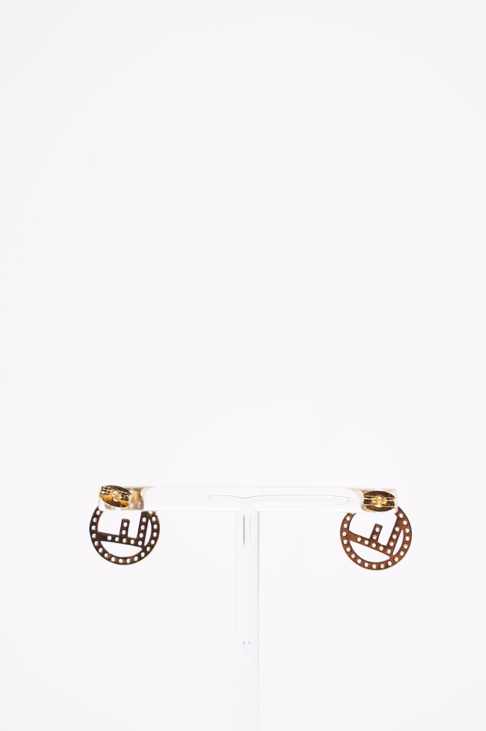 Fendi Womens F Is Fendi Earrings Gold