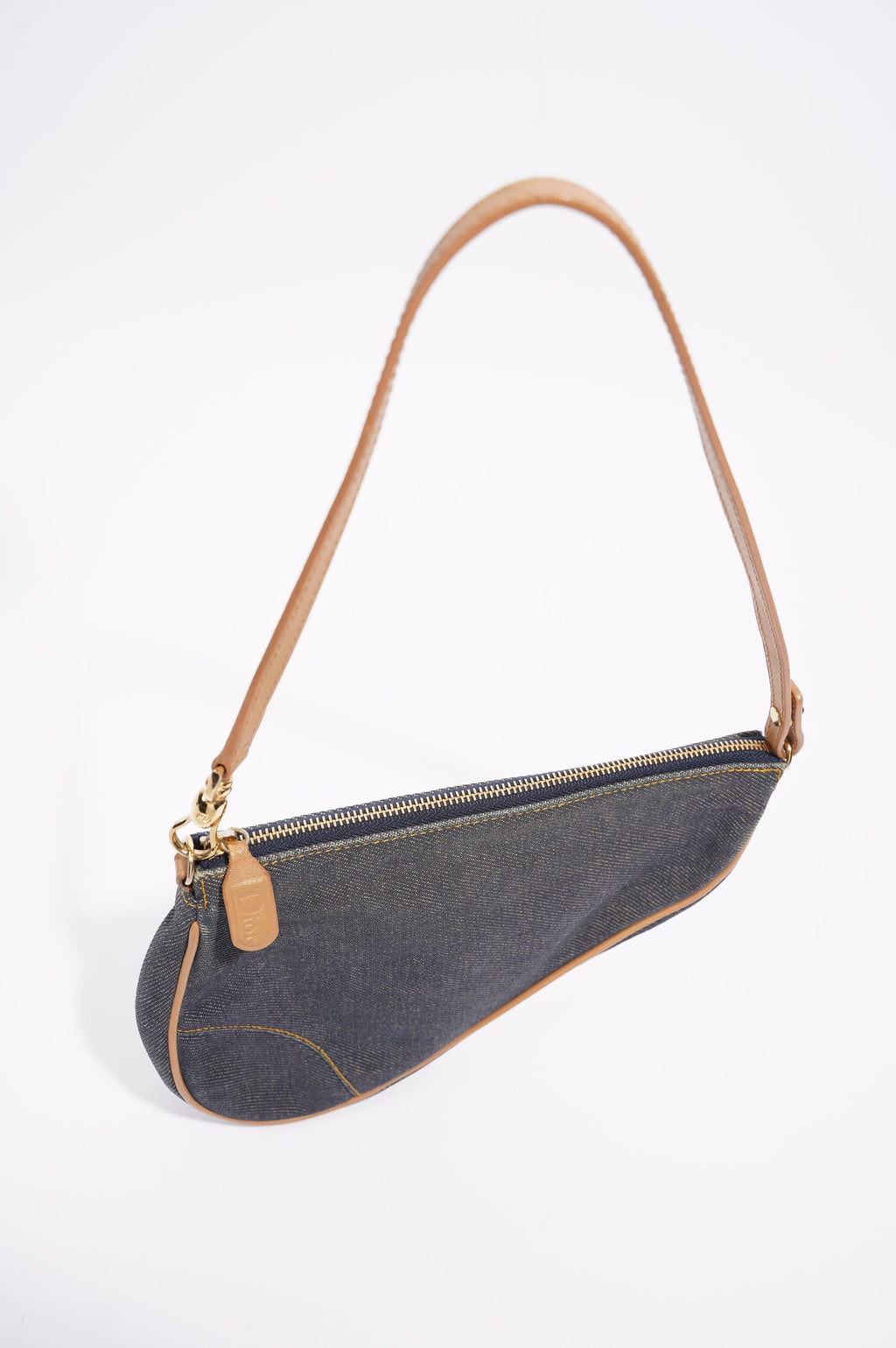 Christian Dior Saddle Bag Denim Indigo Mini