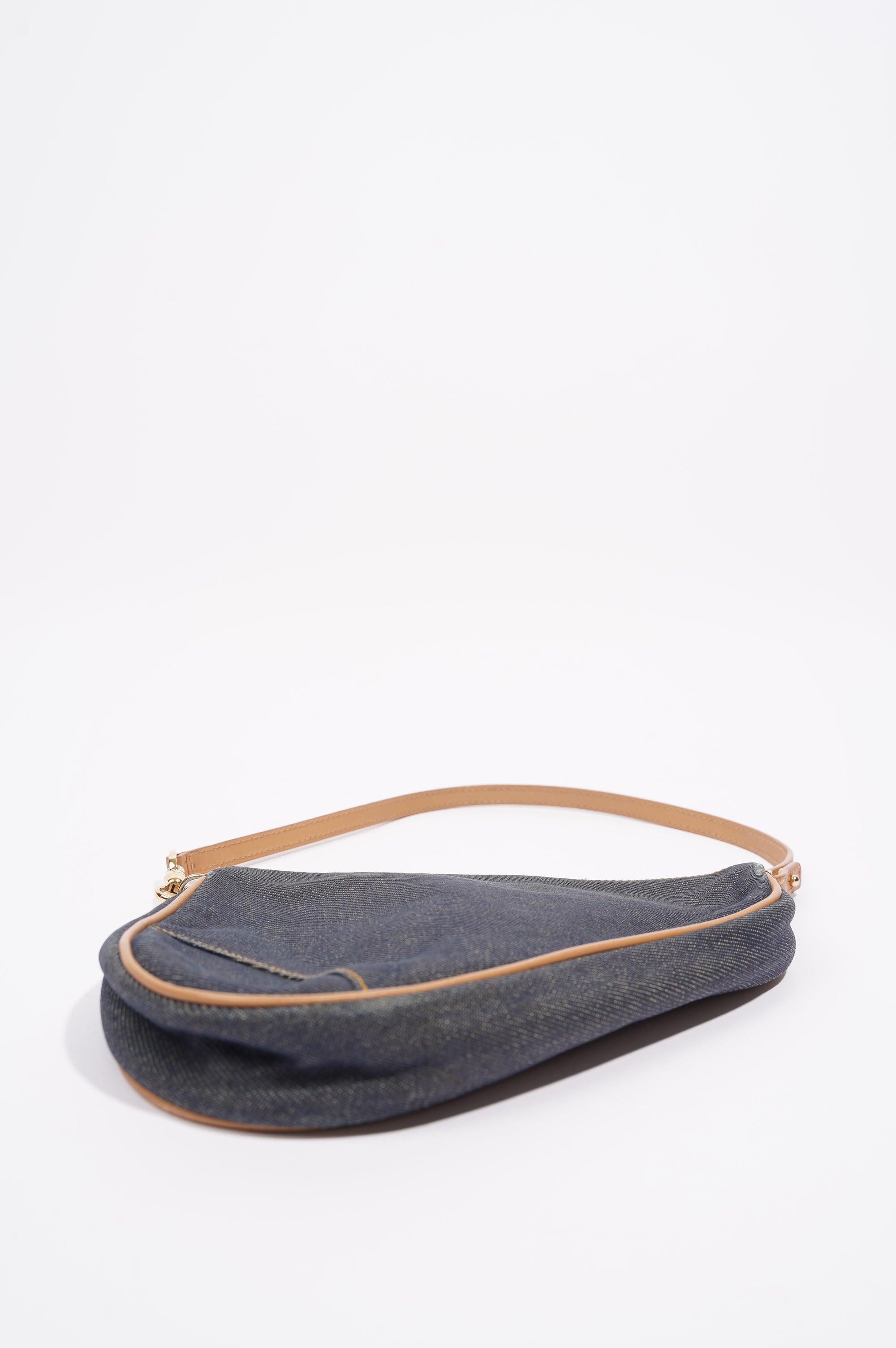Christian Dior Saddle Bag Denim Indigo Mini