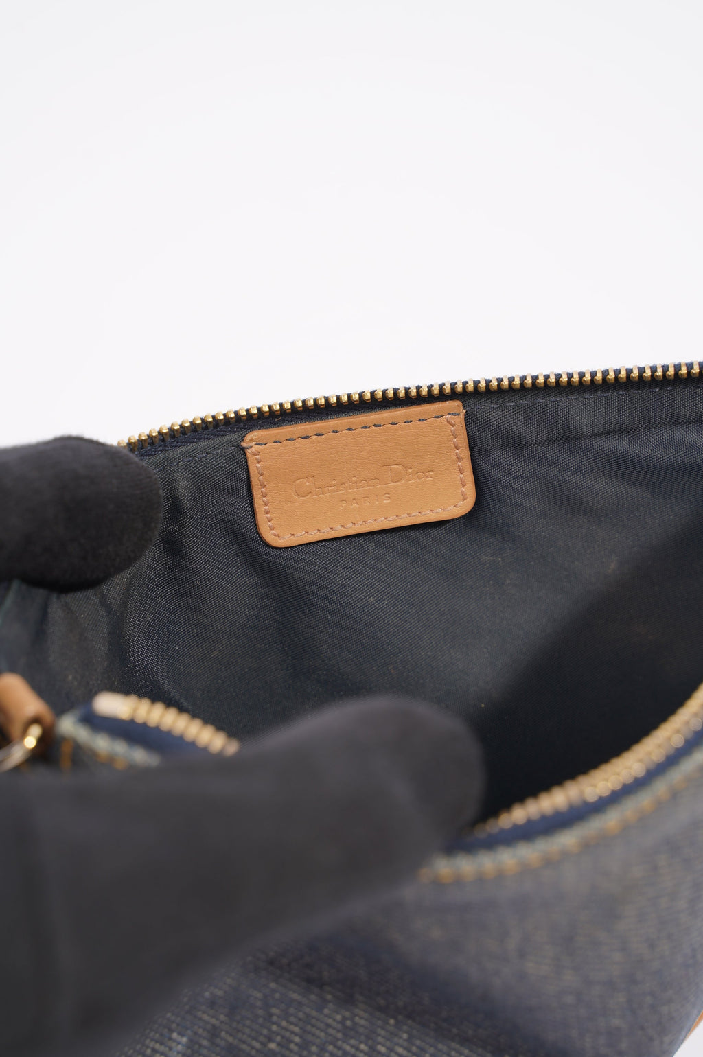 Christian Dior Saddle Bag Denim Indigo Mini