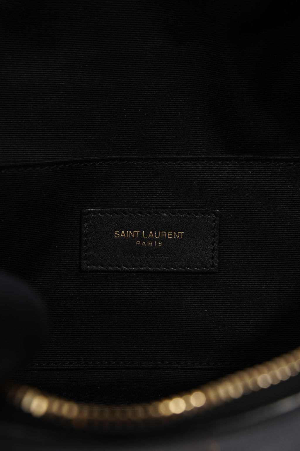 Saint Laurent Womens Cassandre Classic Belt Bag Black / Gold