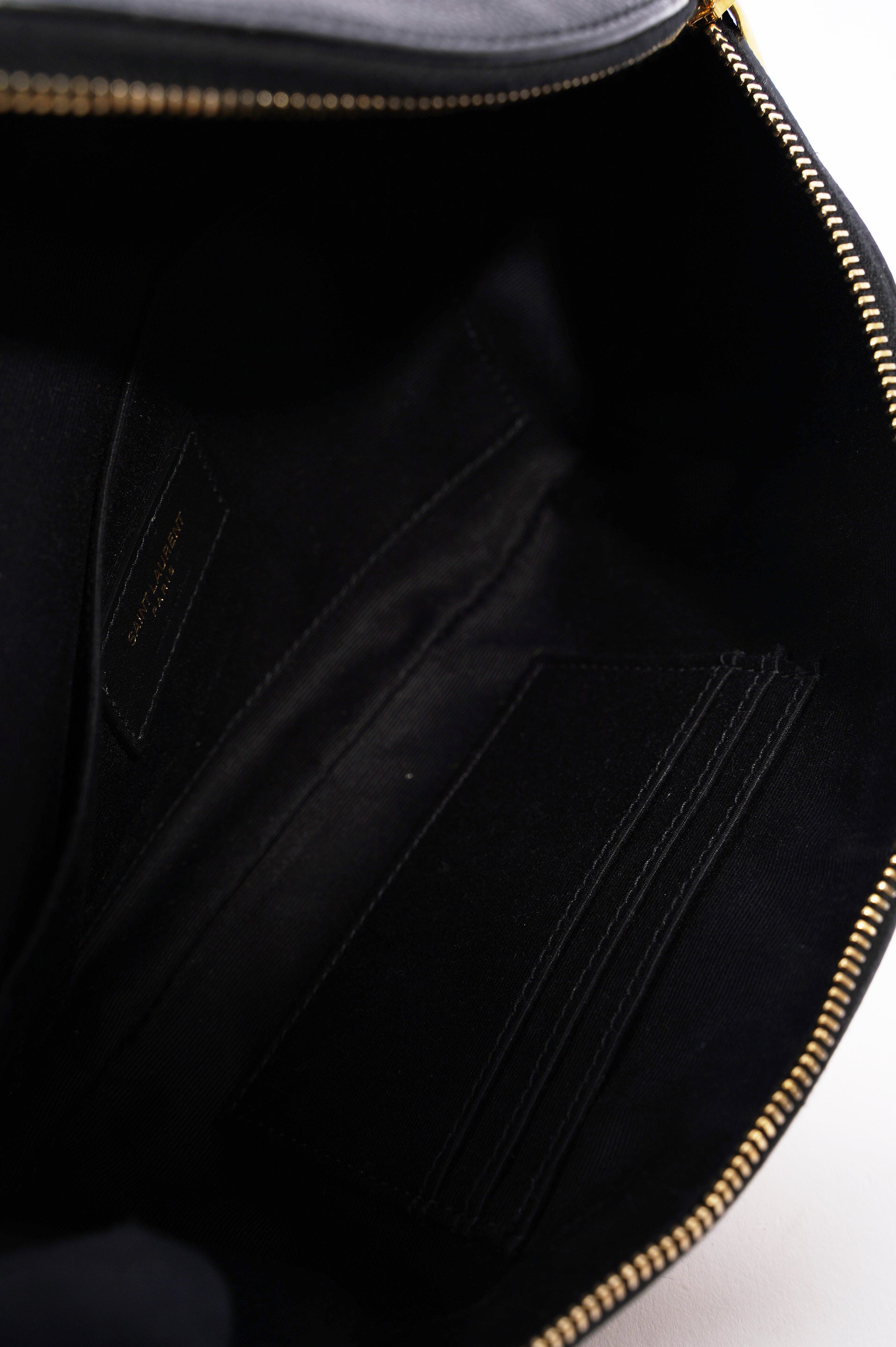 Saint Laurent Womens Cassandre Classic Belt Bag Black / Gold