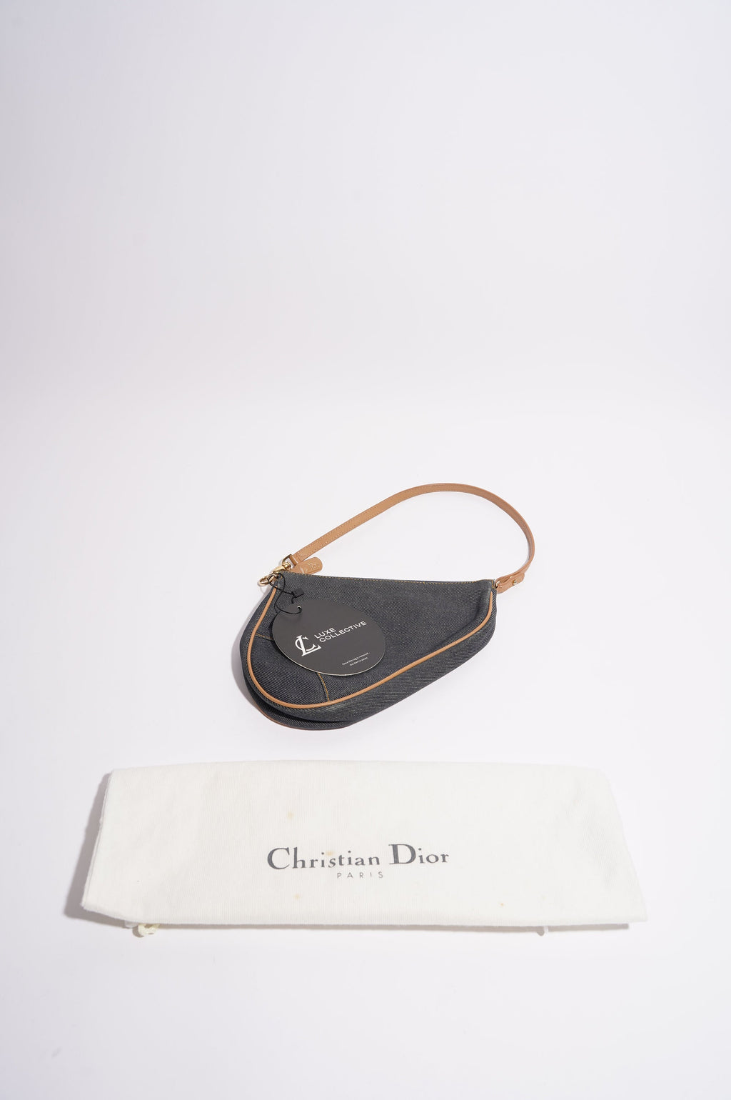 Christian Dior Saddle Bag Denim Indigo Mini