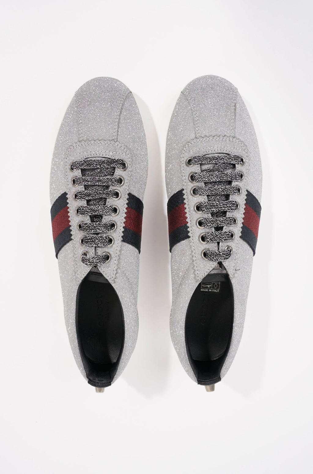 Gucci Womens Bambi Sneaker Silver Glitter EU 38 / UK 5
