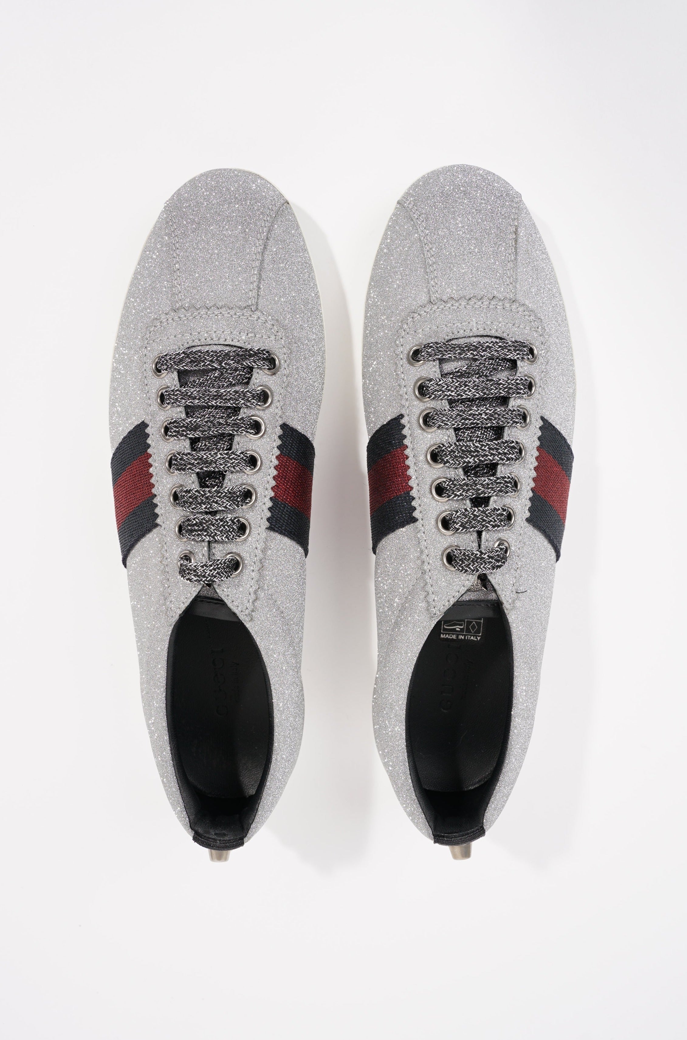 Gucci Womens Bambi Sneaker Silver Glitter EU 38 / UK 5