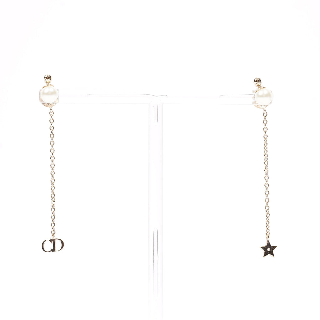 Christian Dior Womens Tribales Earrings Gold / Pearl
